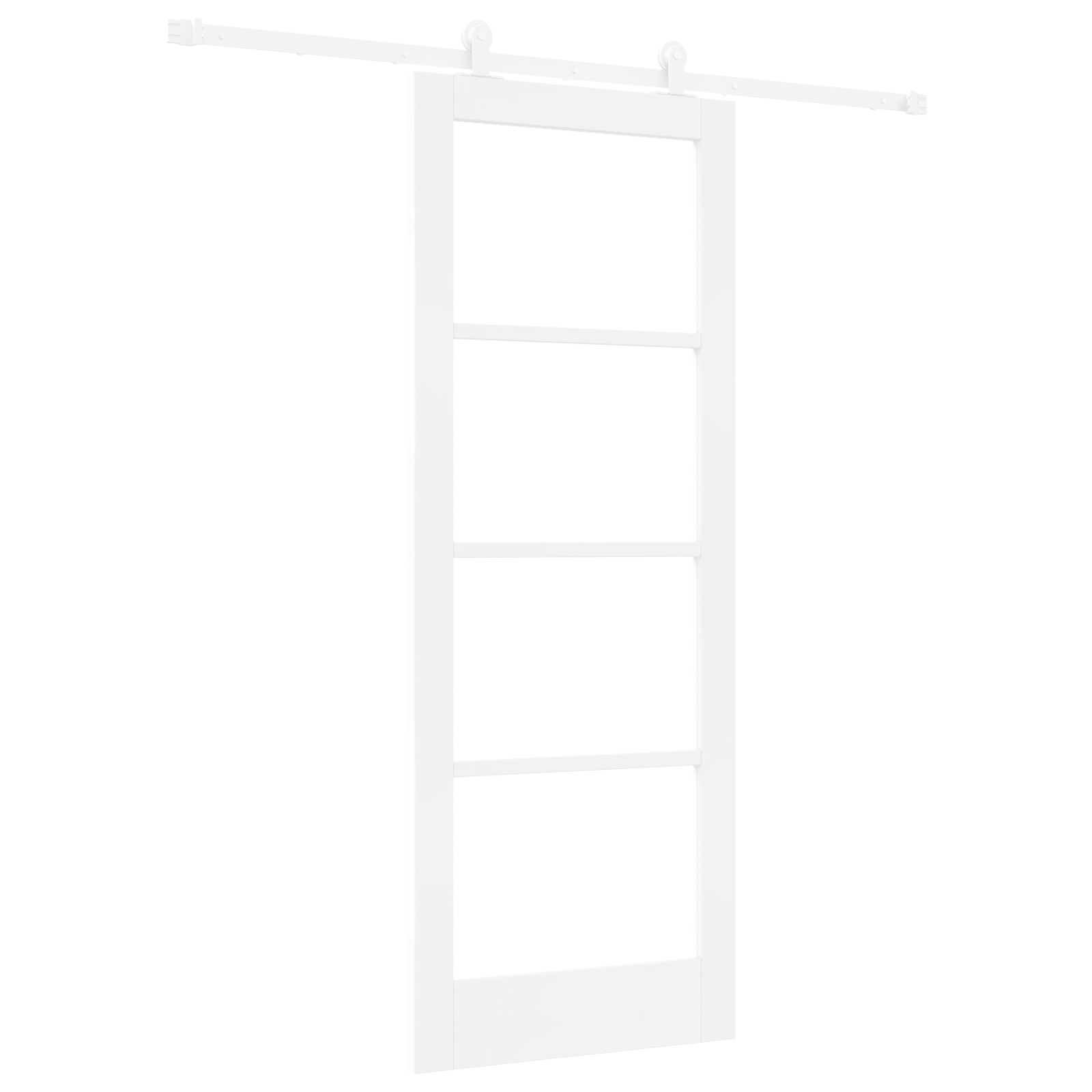 Ușă Glisantă vidaXL cu Set de Accesorii 'ORKDAL'Alb MDF & Sticlă