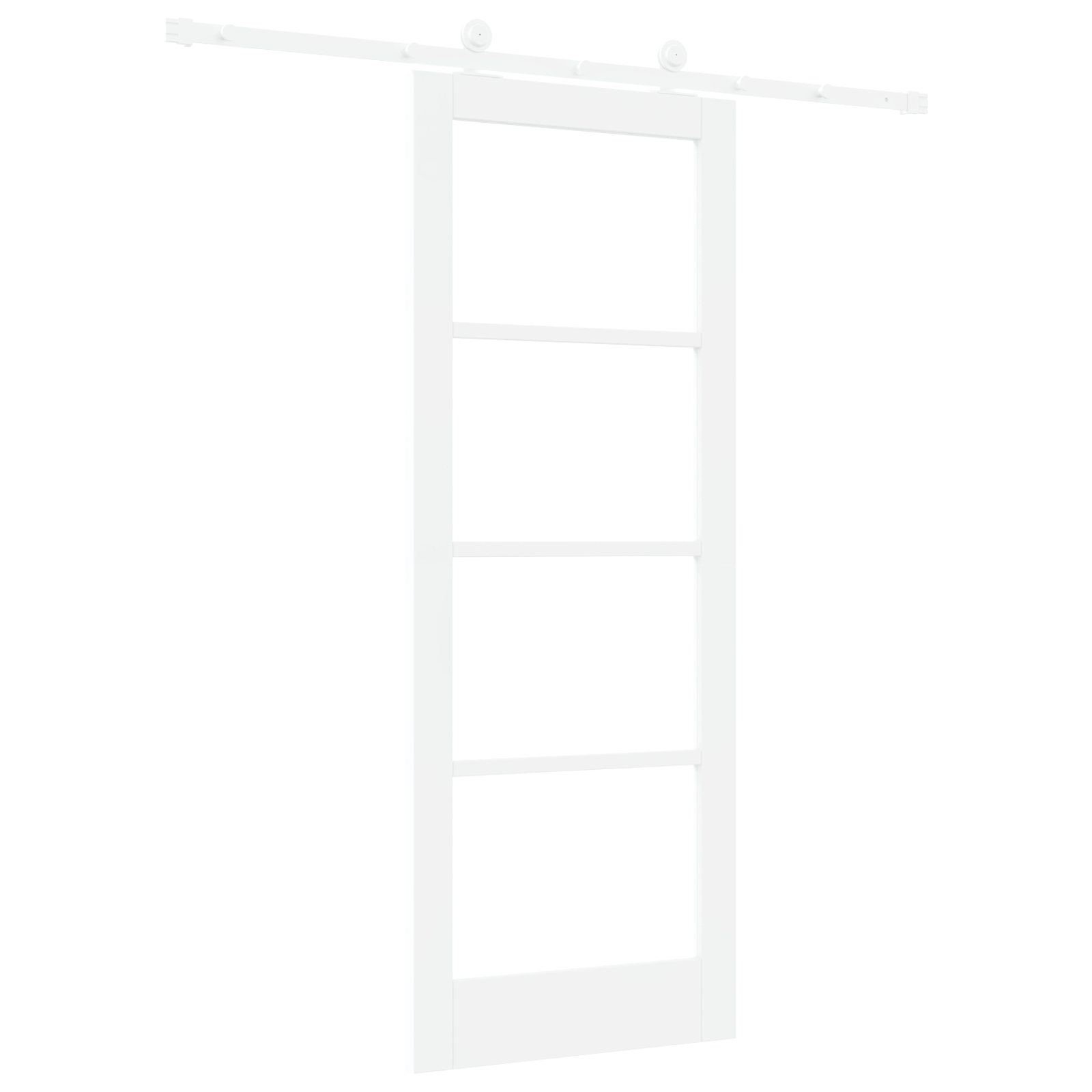 Ușă Glisantă vidaXL cu Set de Accesorii 'ORKDAL'Alb MDF & Sticlă