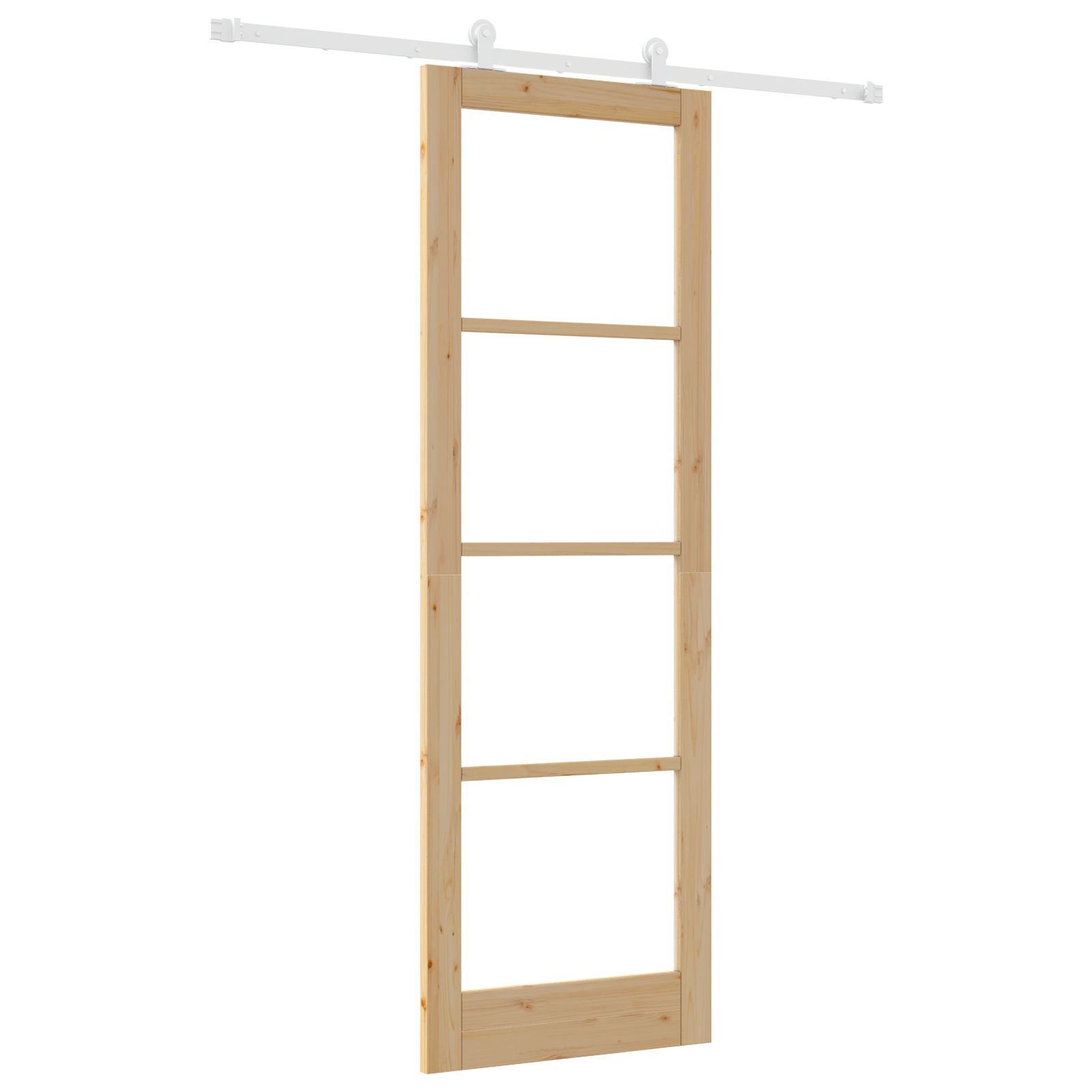 Ușă glisantă vidaXL cu set de accesorii 'ORKDAL'Lemn solid și sticlă