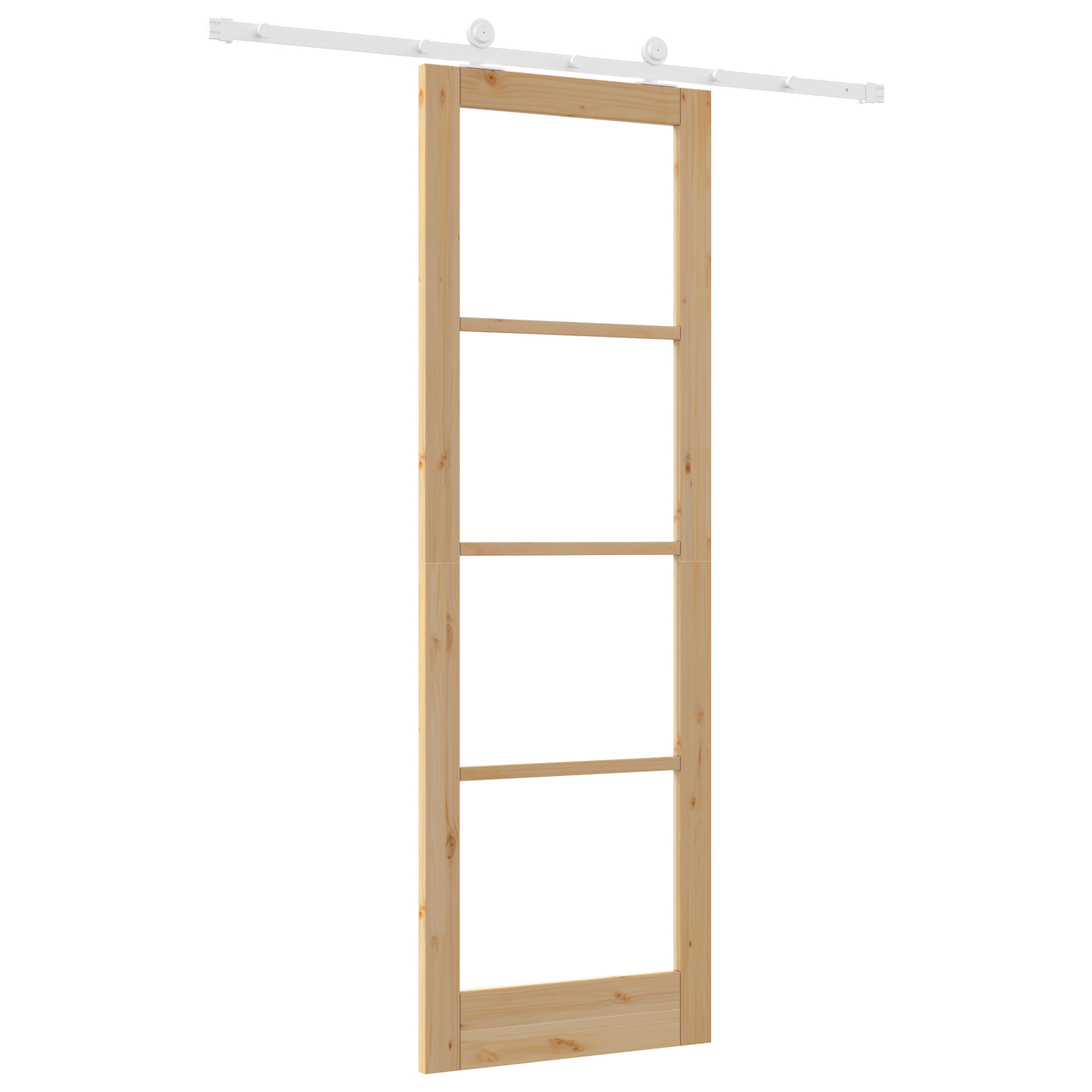 Ușă glisantă vidaXL cu set de accesorii 'ORKDAL'Lemn solid și sticlă