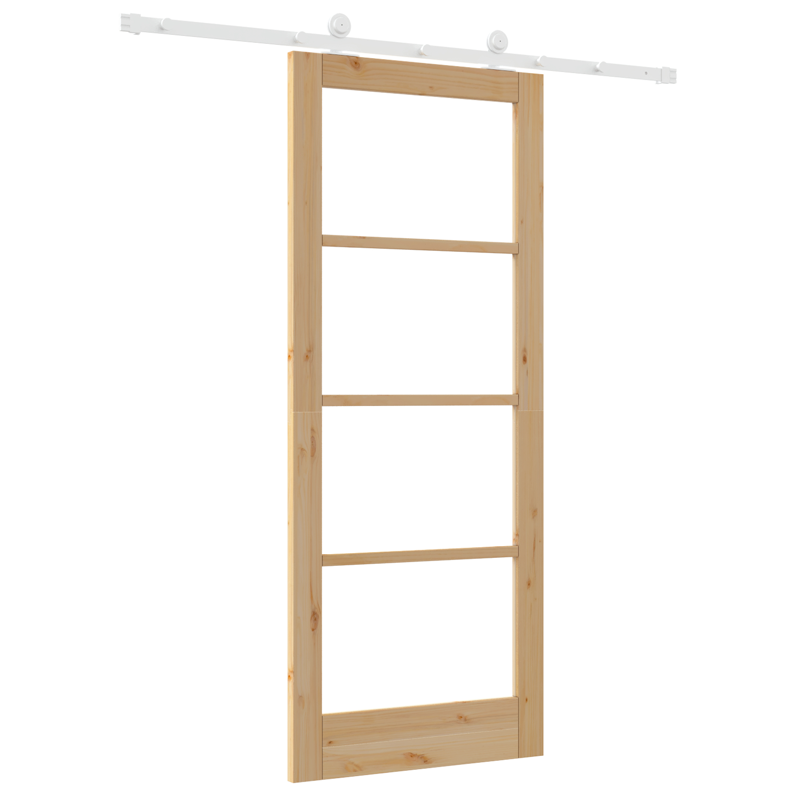 Ușa glisantă vidaXL cu set de accesorii 'ORKDAL'Lemn masiv și sticlă