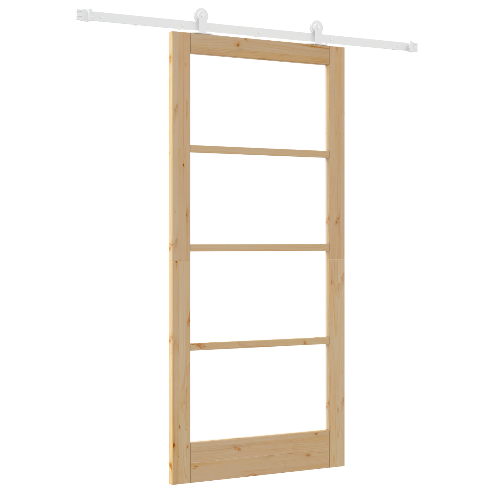 Ușă glisantă vidaXL cu set de accesorii 'ORKDAL'Lemn masiv & Sticlă