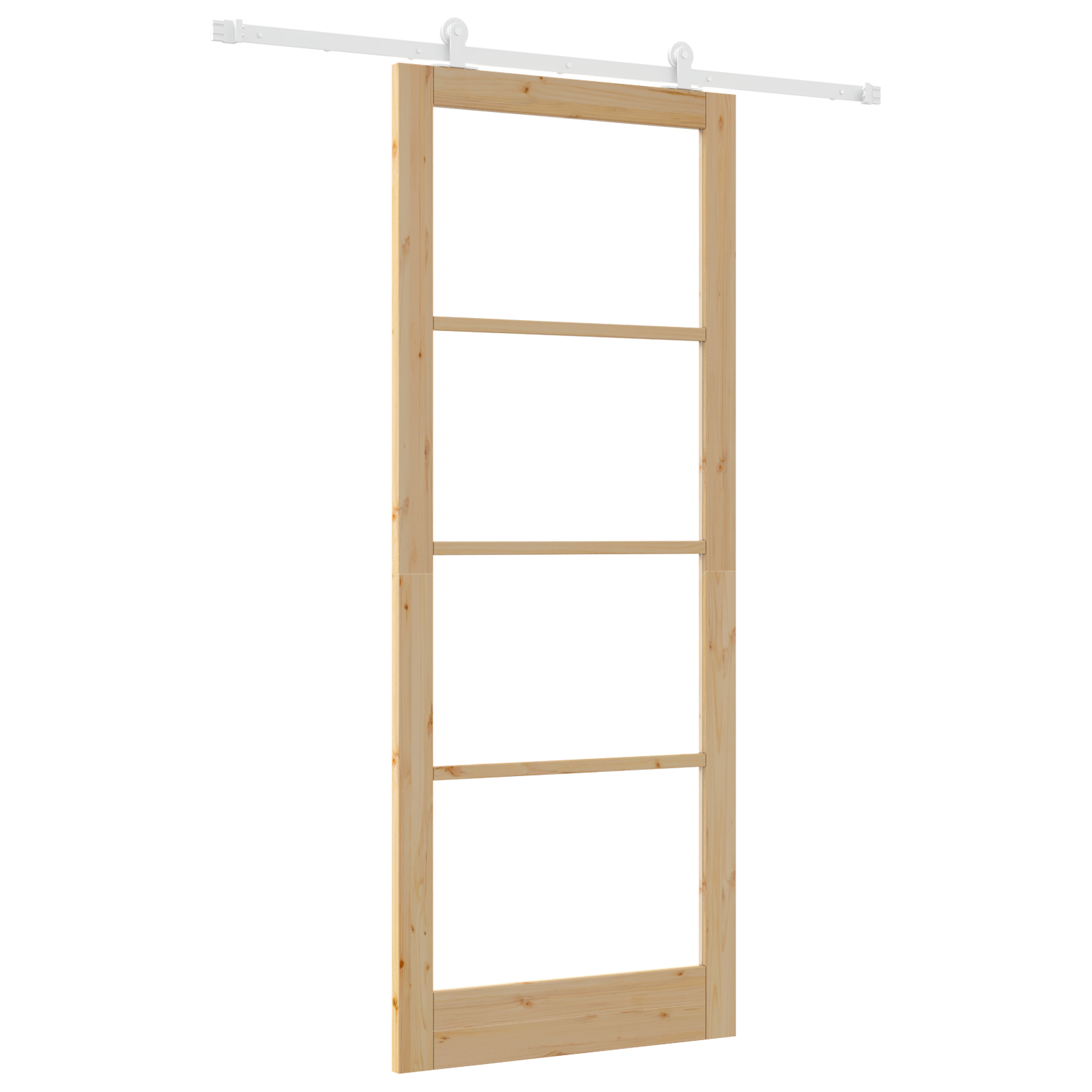 Ușa glisantă vidaXL cu set de accesorii 'ORKDAL'Lemn masiv & Sticlă