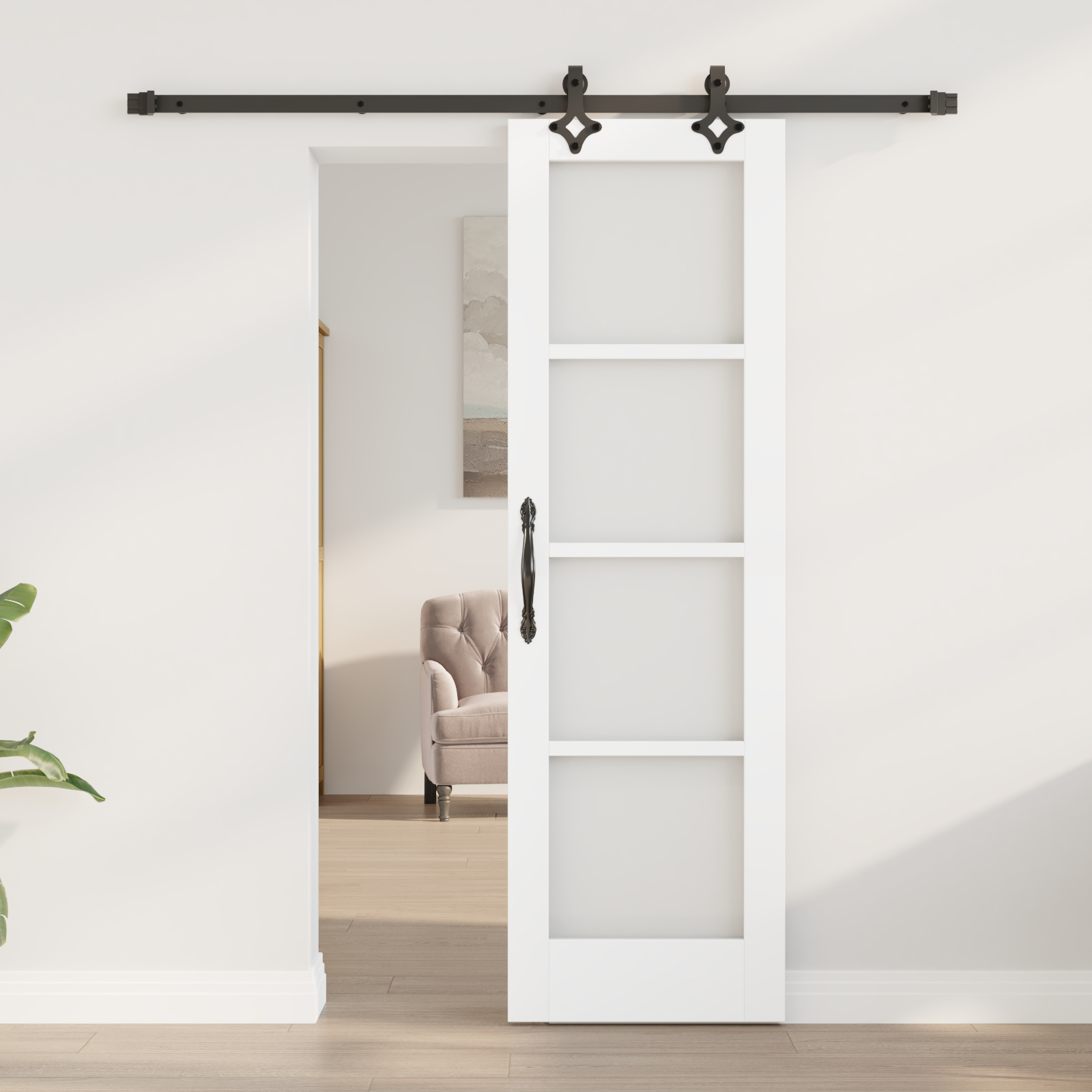 vidaXL Ușă Glisantă Manual ORKDAL Alb 61 x 198.5 cm Lemn și metal vidaXL Ușă Glisantă Manual ORKDAL Alb 61 x 198.5 cm Lemn și metal