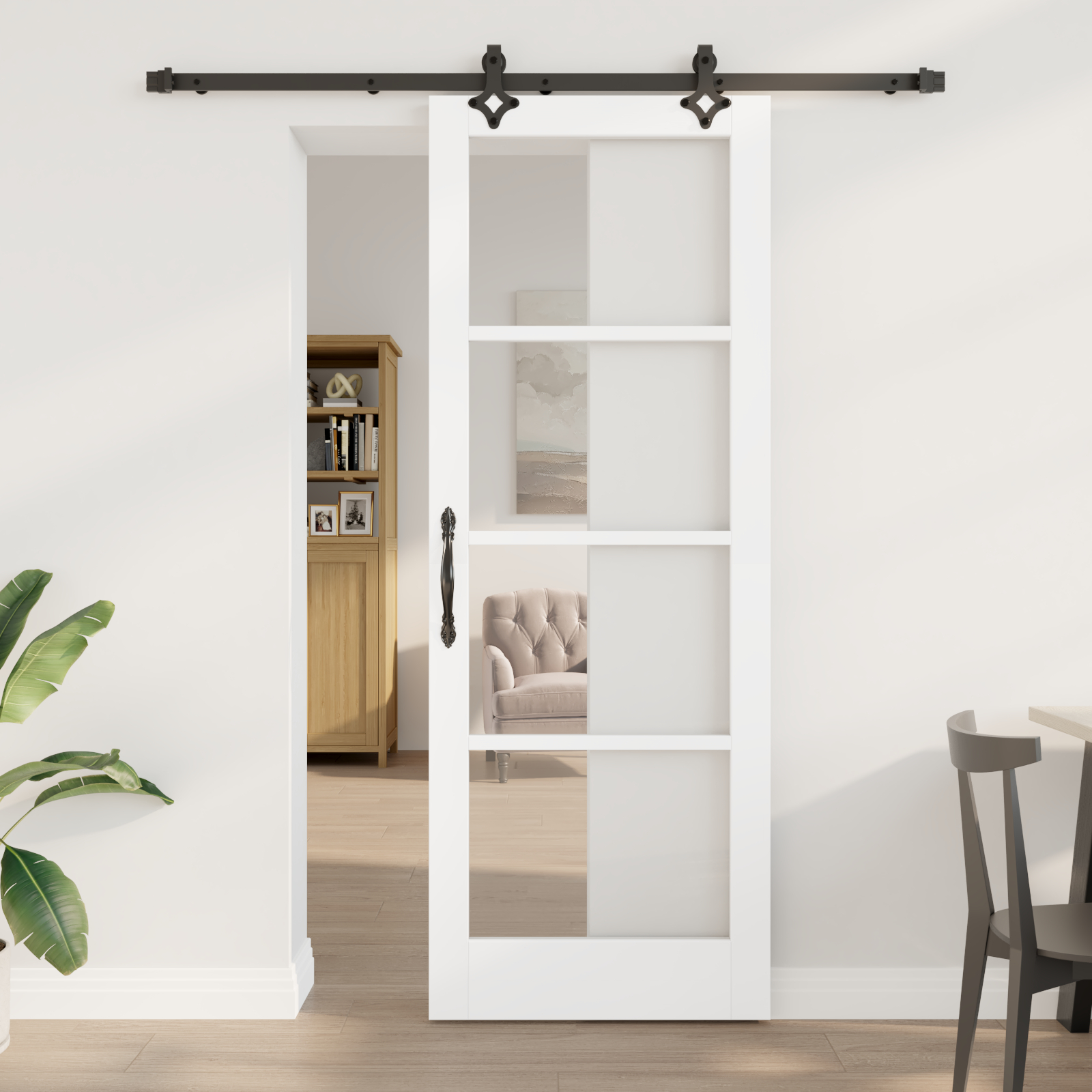 vidaXL Ușă Glisantă Manual ORKDAL Alb 78 x 211 cm Lemn și metal vidaXL Ușă Glisantă Manual ORKDAL Alb 78 x 211 cm Lemn și metal