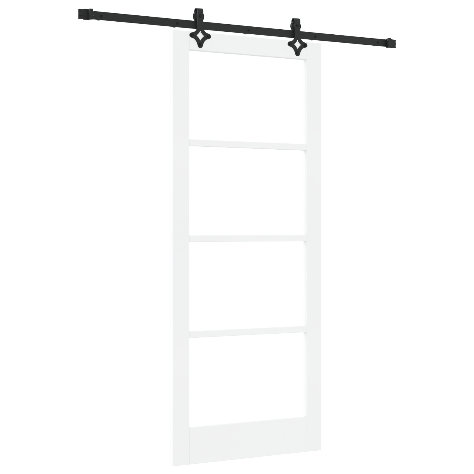 Set Ușă Glisantă cu Hardware 'ORKDAL'Alb din Lemn Solid și Sticlă Set Ușă Glisantă cu Hardware 'ORKDAL'Alb din Lemn Solid și Sticlă