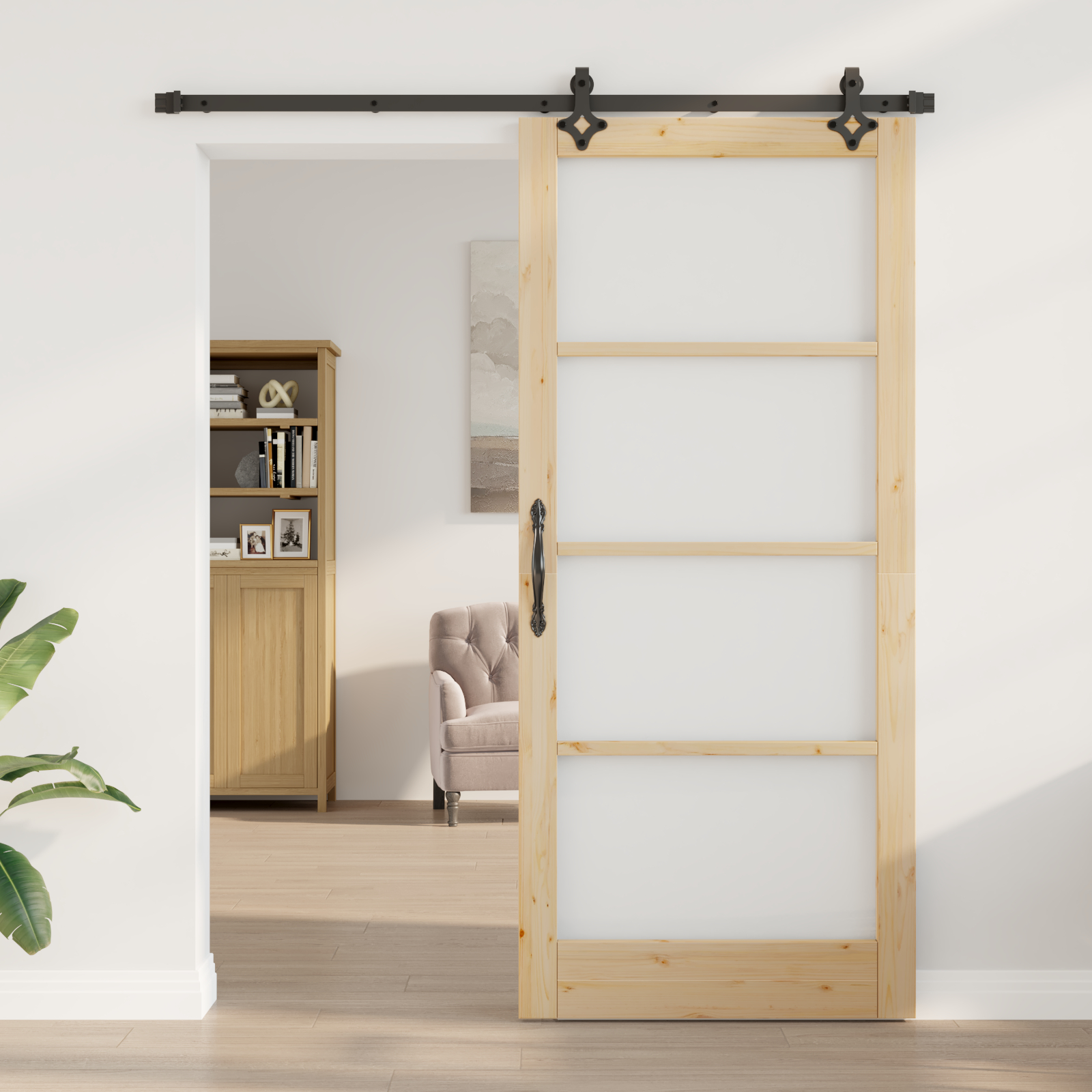 vidaXL Ușă Glisantă Manual ORKDAL Maro 93 x 211 cm Lemn și metal