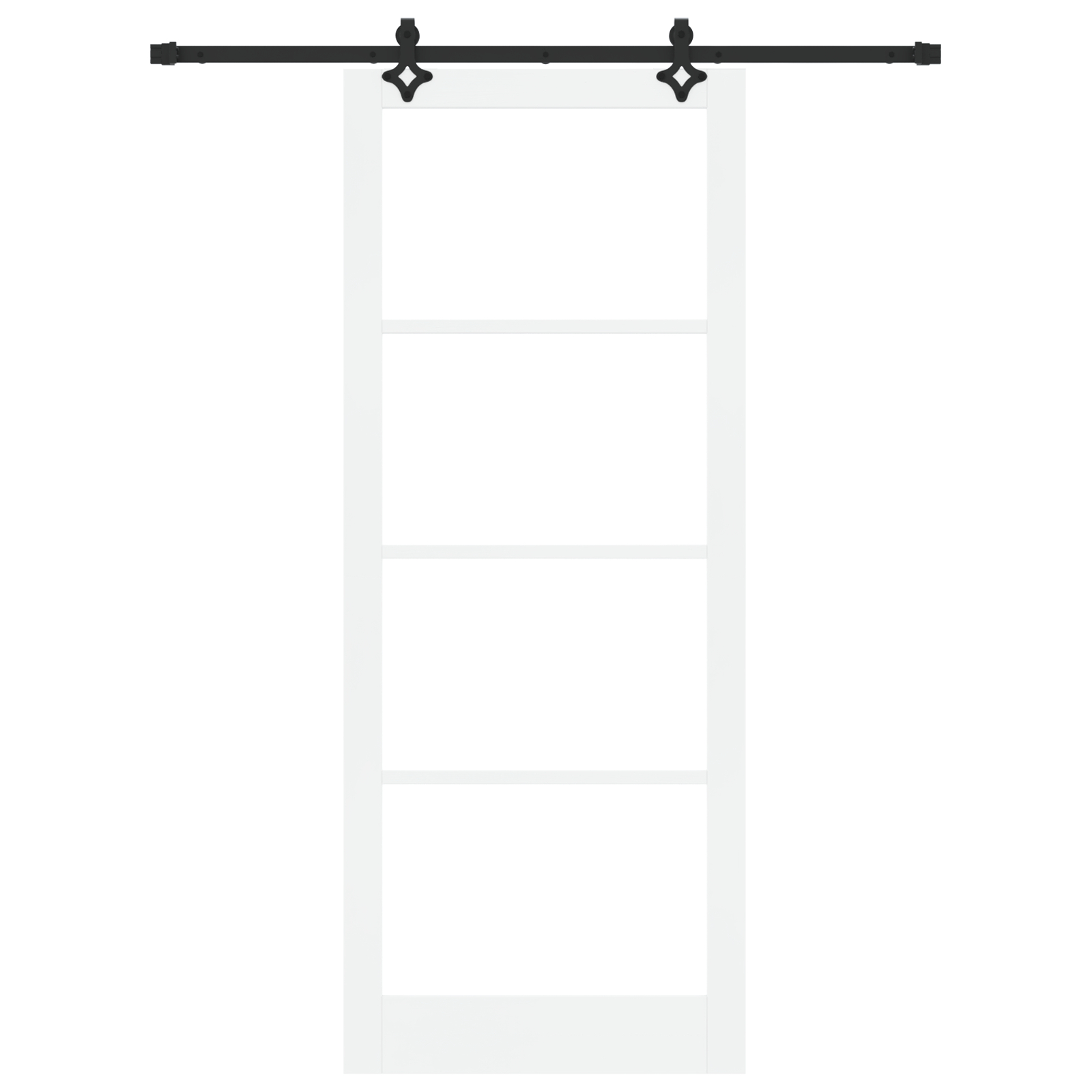 Ușă glisantă vidaXL cu set de accesorii 'ORKDAL'Alb Lemn Solid & Sticlă Ușă glisantă vidaXL cu set de accesorii 'ORKDAL'Alb Lemn Solid & Sticlă
