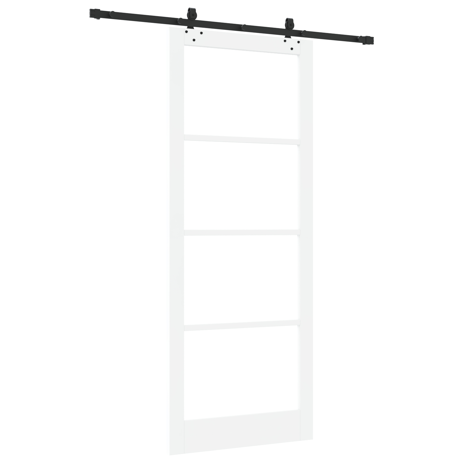 Ușă glisantă vidaXL cu set de accesorii 'ORKDAL'Alb Lemn Solid & Sticlă Ușă glisantă vidaXL cu set de accesorii 'ORKDAL'Alb Lemn Solid & Sticlă