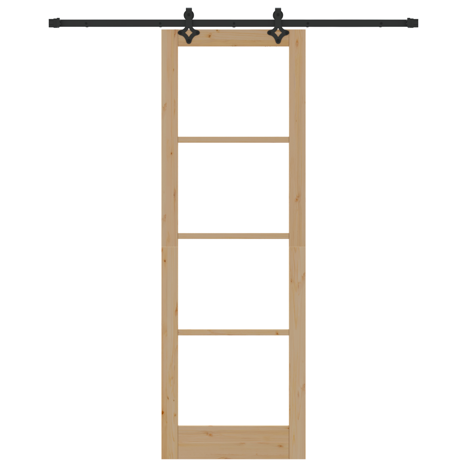 Set Uși Glisante vidaXL cu Accesorii 'ORKDAL'Lemn Solid & Sticlă
