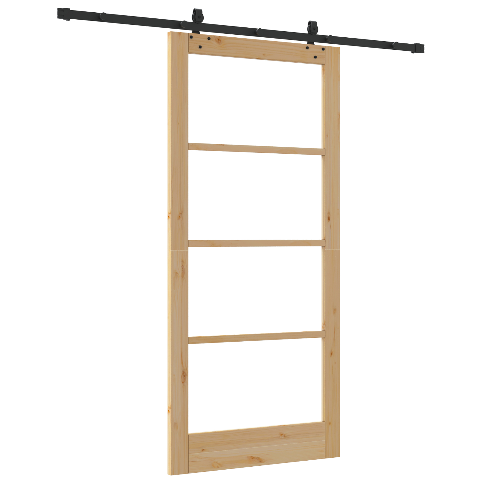 vidaXL Ușă Glisantă Manual ORKDAL Maro 93 x 202 cm Lemn și metal