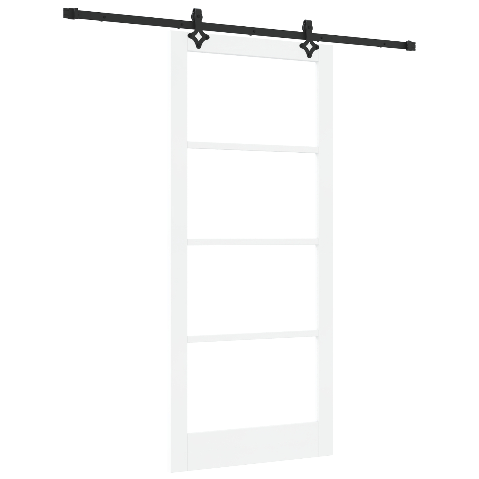 Ușă Glisantă vidaXL cu Set de Accesorii 'ORKDAL'Alb Lemn Solid și Sticlă
