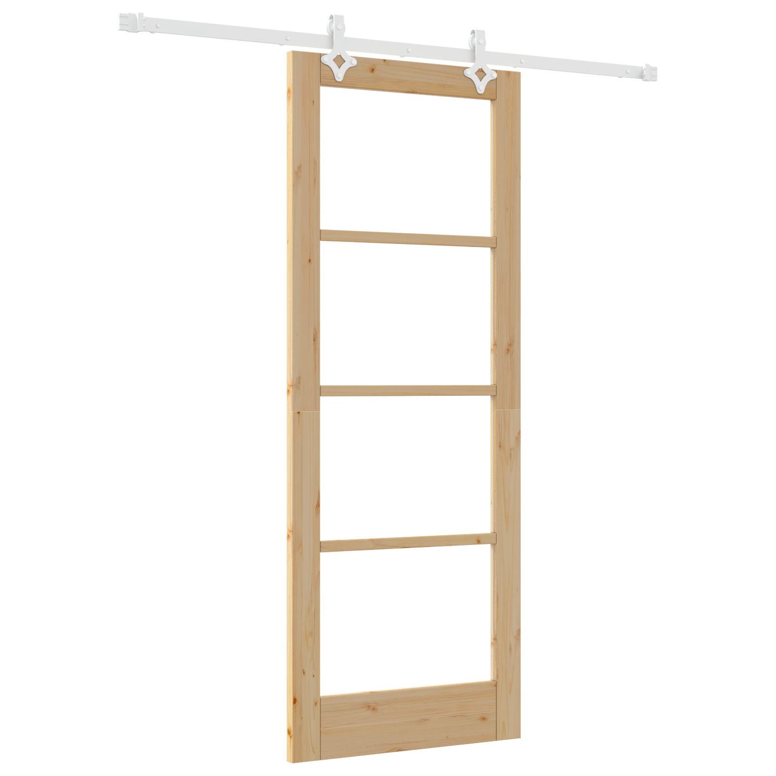 Set uși glisante vidaXL cu hardware 78x202 cm din lemn masiv de pin