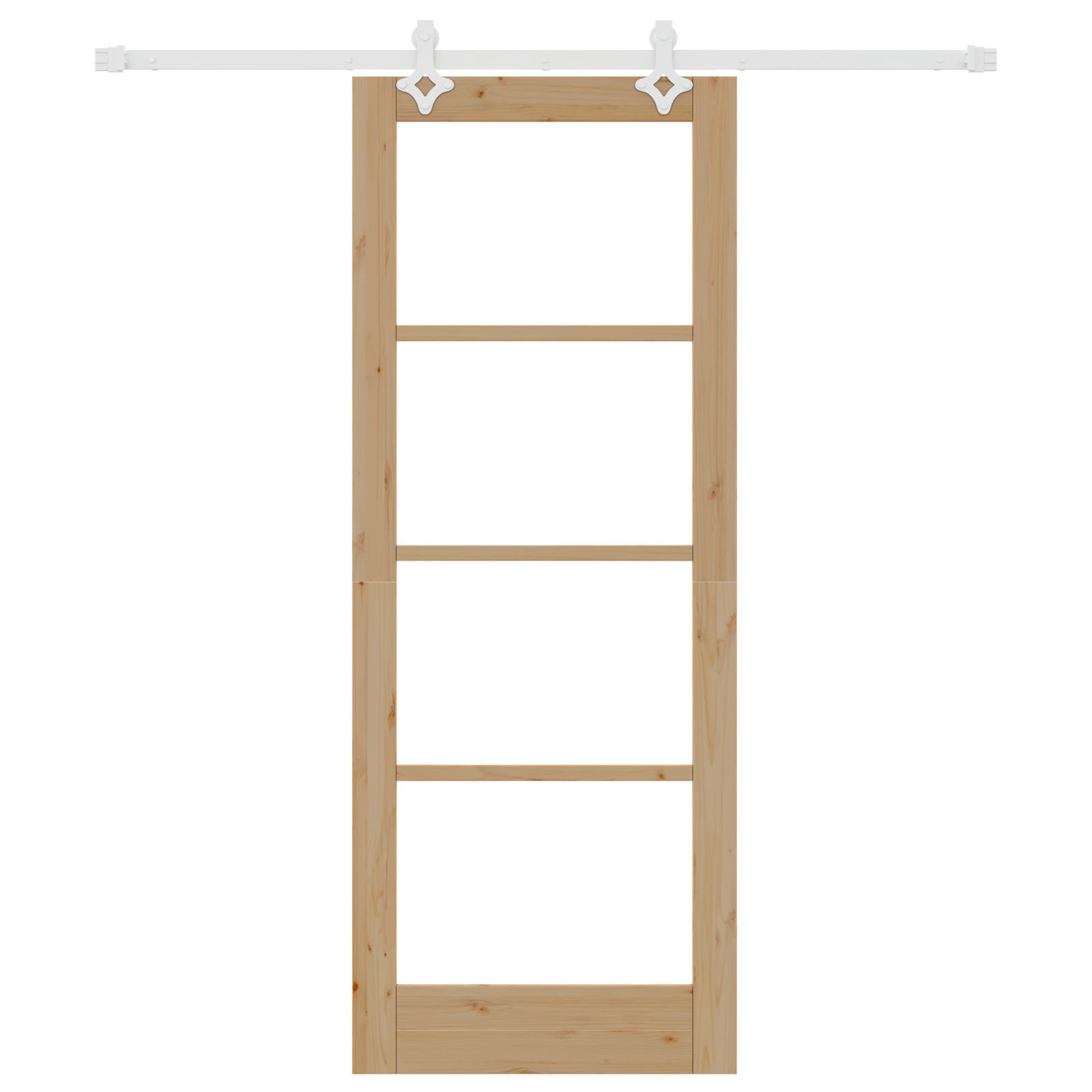 Set uși glisante vidaXL cu hardware 78x202 cm din lemn masiv de pin