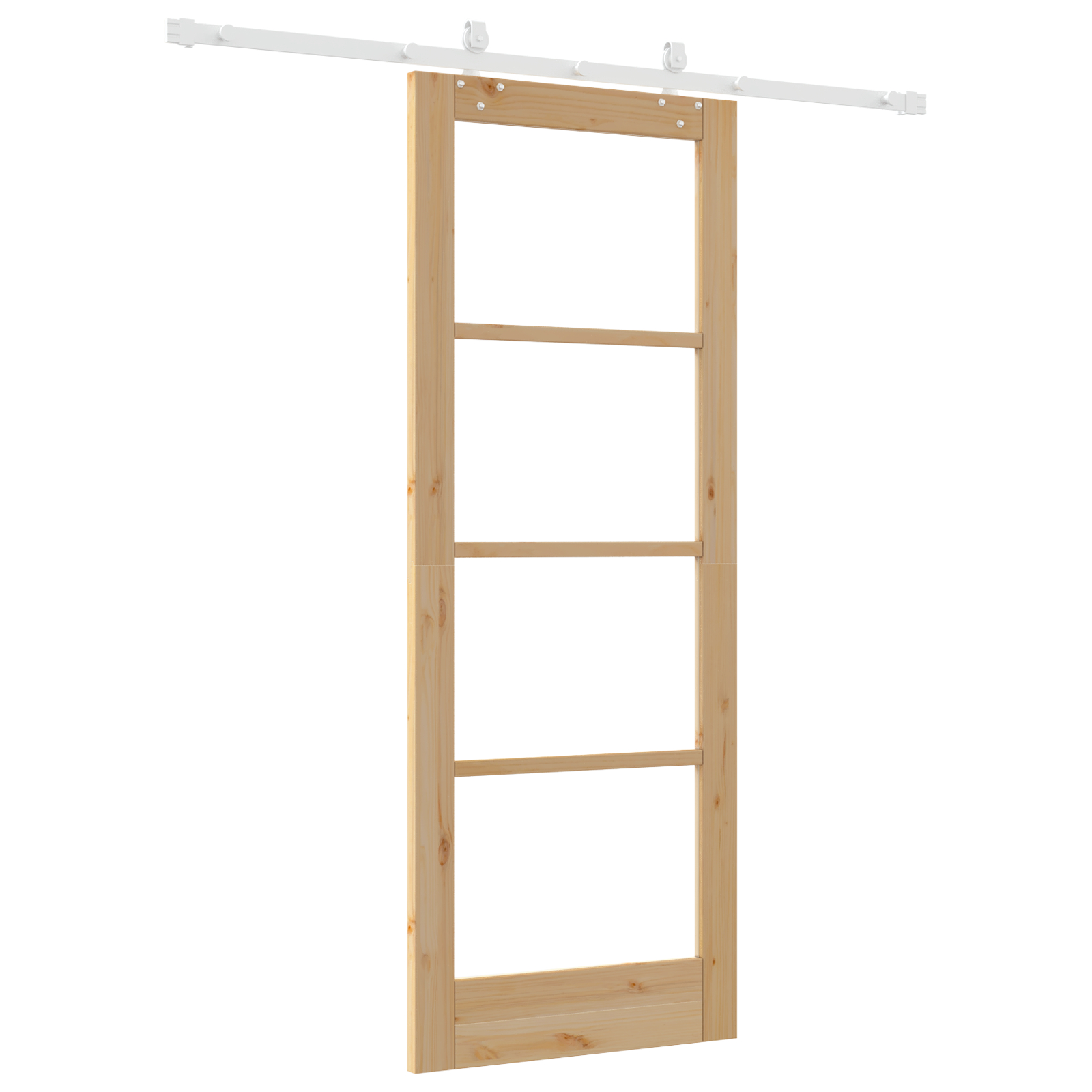 Set uși glisante vidaXL cu hardware 78x202 cm din lemn masiv de pin