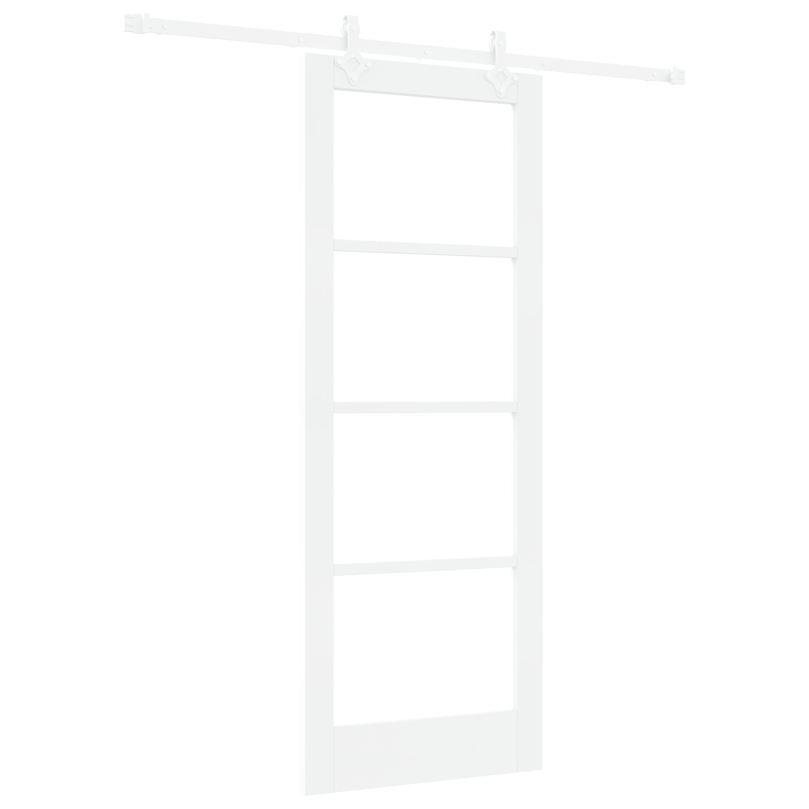 Set Ușă Înghețată cu Hardware Alb 78x202 cm Lemn Masiv de Pin Set Ușă Înghețată cu Hardware Alb 78x202 cm Lemn Masiv de Pin