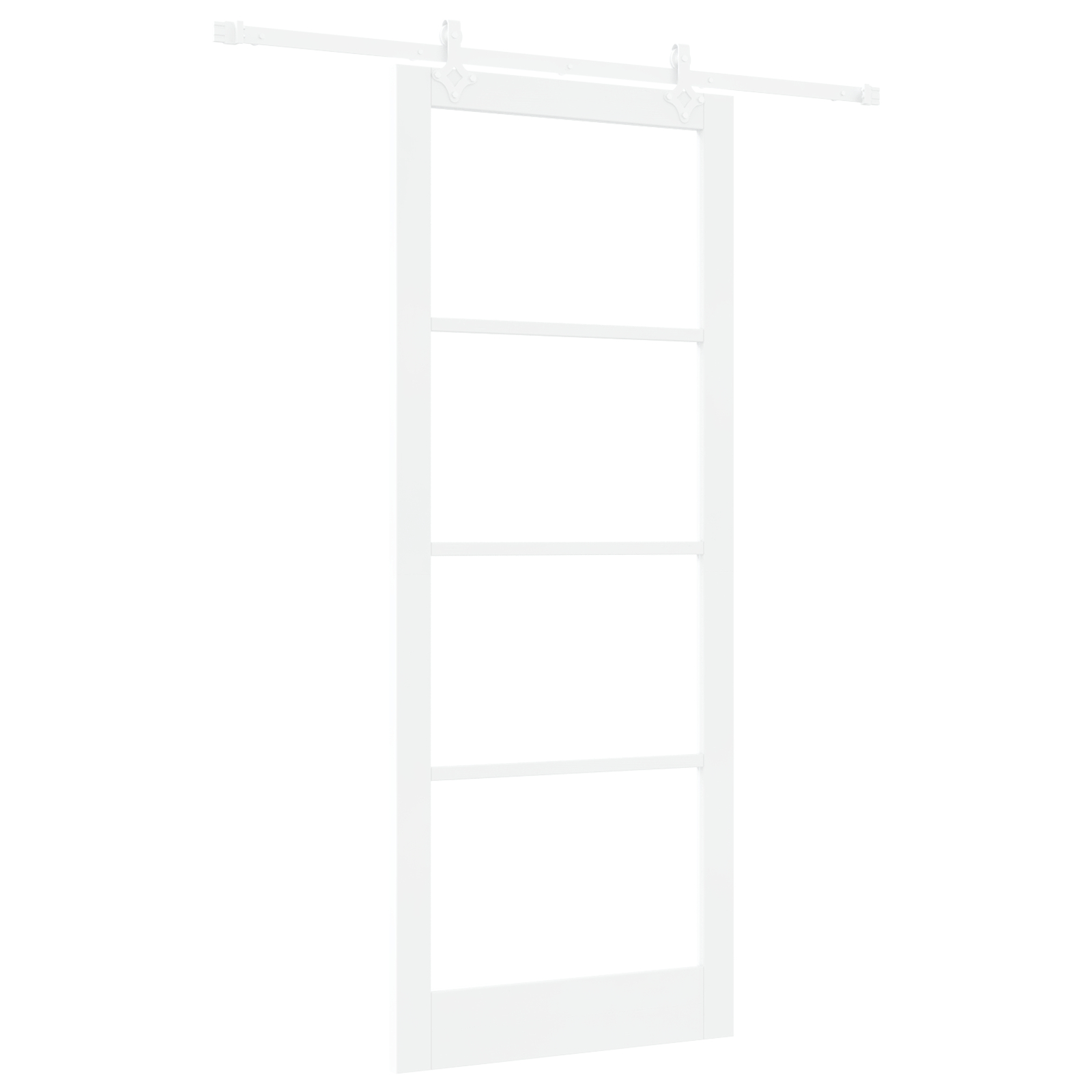 Set Ușă Glisantă cu Hardware Alb 93x232 cm Lemn Masiv Pin Set Ușă Glisantă cu Hardware Alb 93x232 cm Lemn Masiv Pin