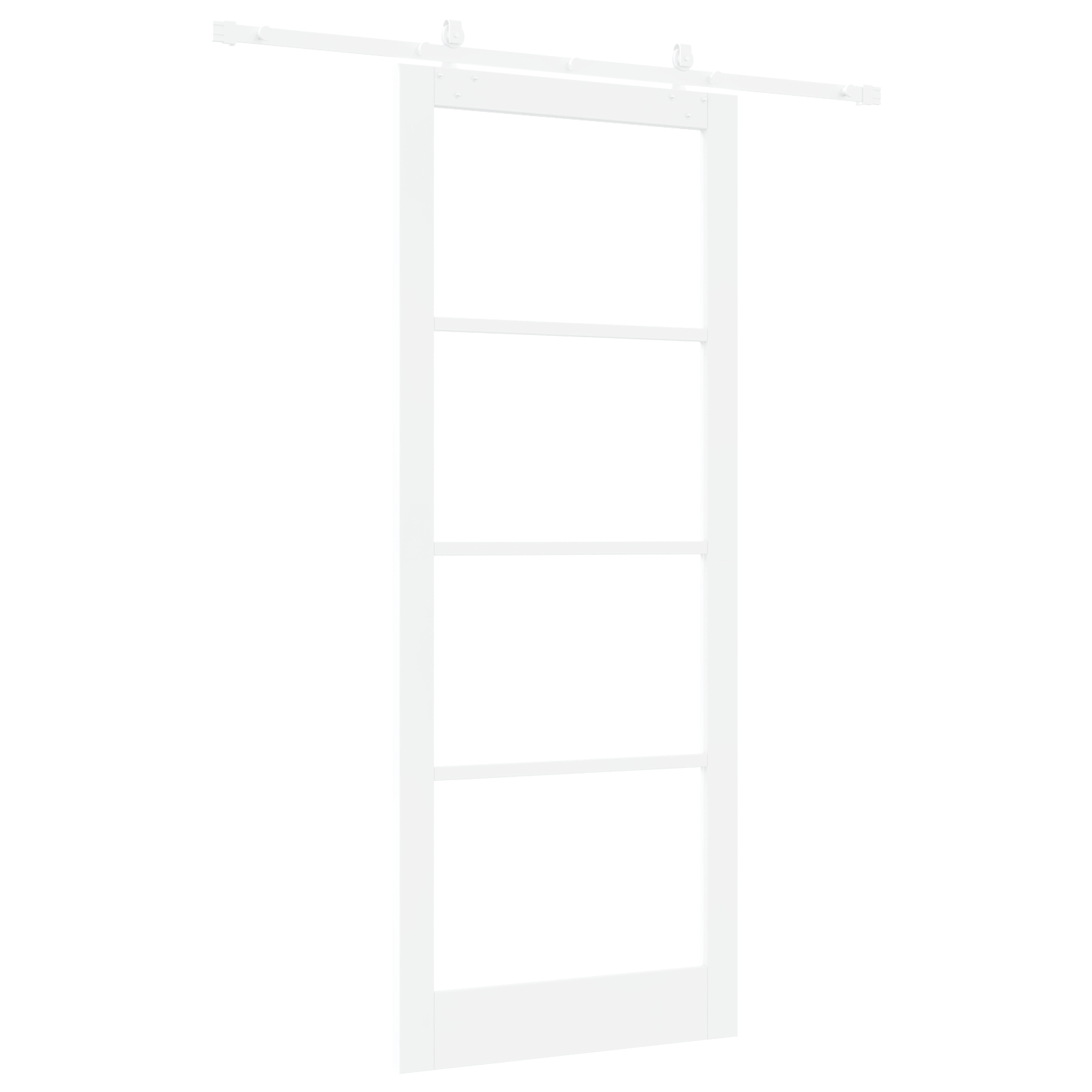 Set Ușă Glisantă cu Hardware Alb 93x232 cm Lemn Masiv Pin Set Ușă Glisantă cu Hardware Alb 93x232 cm Lemn Masiv Pin
