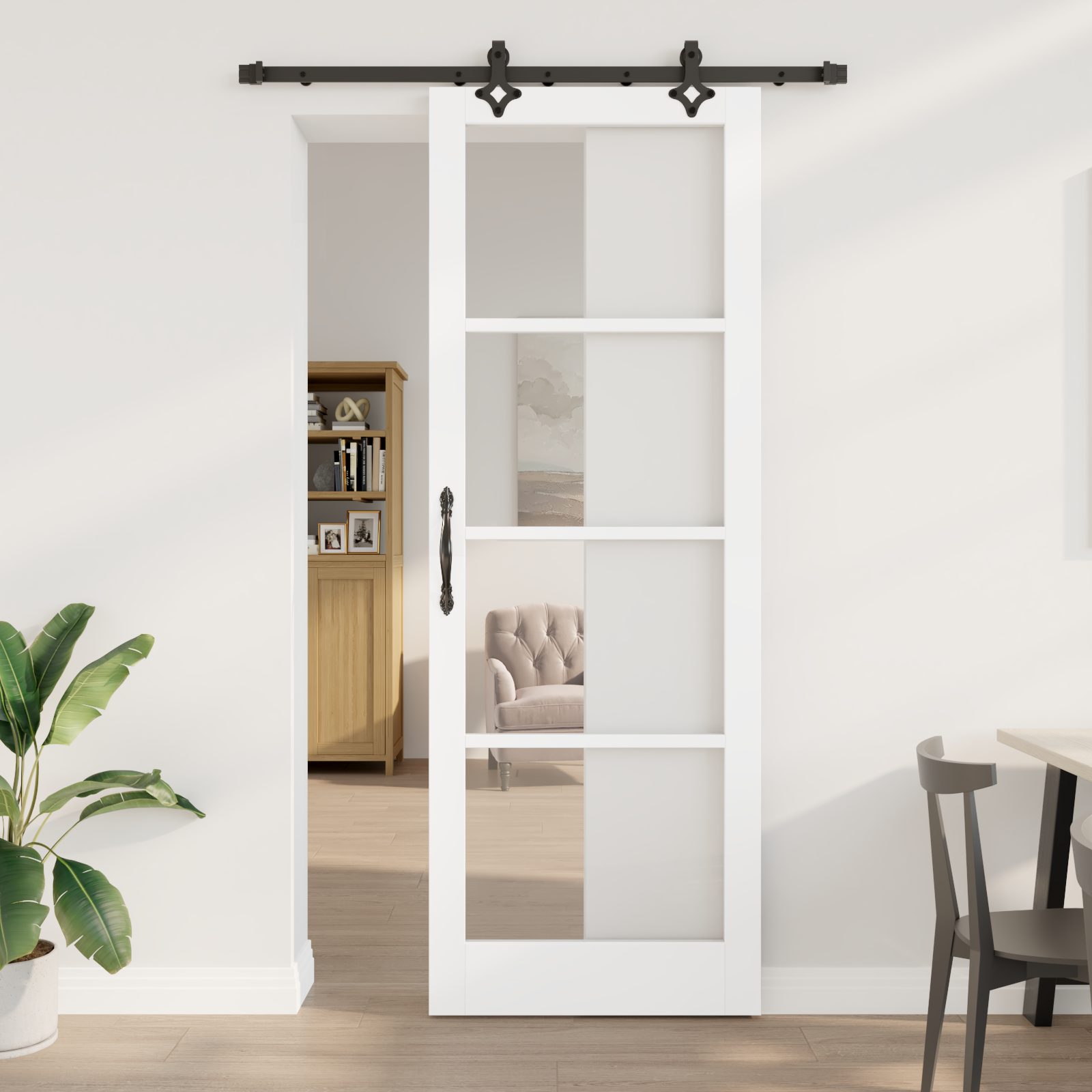 vidaXL Ușa glisantă Manual Alb 83 x 232 cm Lemn și metal vidaXL Ușa glisantă Manual Alb 83 x 232 cm Lemn și metal