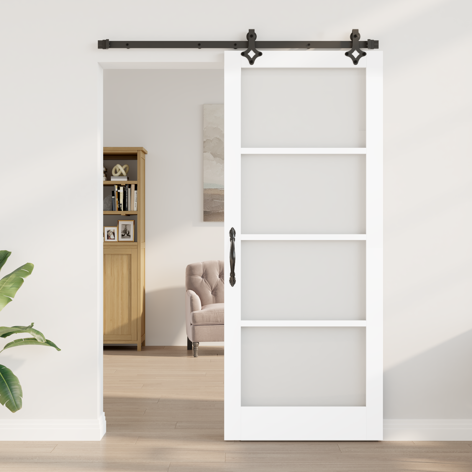 vidaXL Ușa glisantă Manual Alb 86 x 211 cm Lemn și metal vidaXL Ușa glisantă Manual Alb 86 x 211 cm Lemn și metal