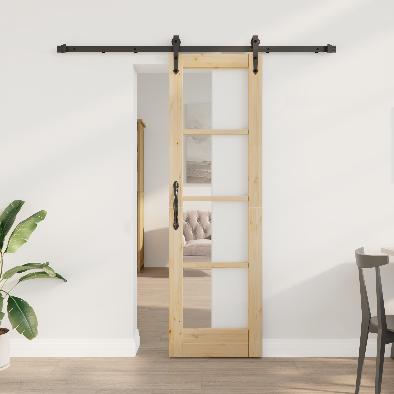 vidaXL Ușă glisantă Manual Maro 61 x 198.5 cm Lemn și metal vidaXL Ușă glisantă Manual Maro 61 x 198.5 cm Lemn și metal