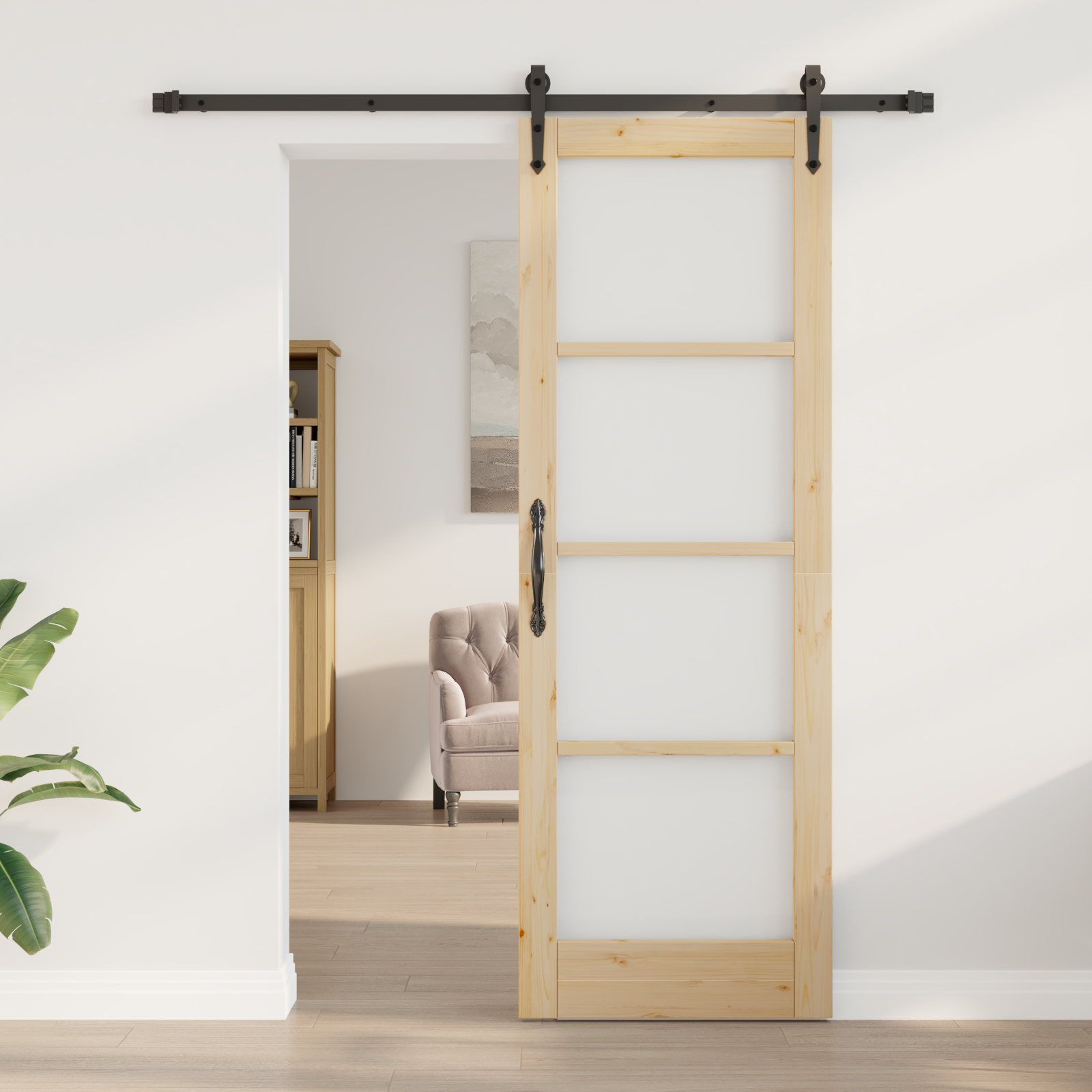 vidaXL Ușă glisantă Manual Maro 73.5 x 211 cm Lemn și metal vidaXL Ușă glisantă Manual Maro 73.5 x 211 cm Lemn și metal