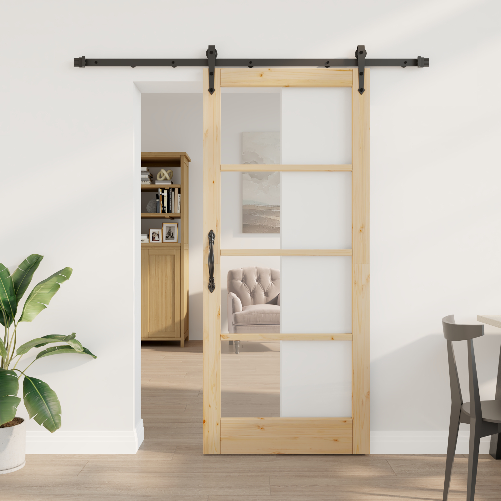 vidaXL Ușă glisantă Manual Maro 78 x 202 cm Lemn și metal vidaXL Ușă glisantă Manual Maro 78 x 202 cm Lemn și metal