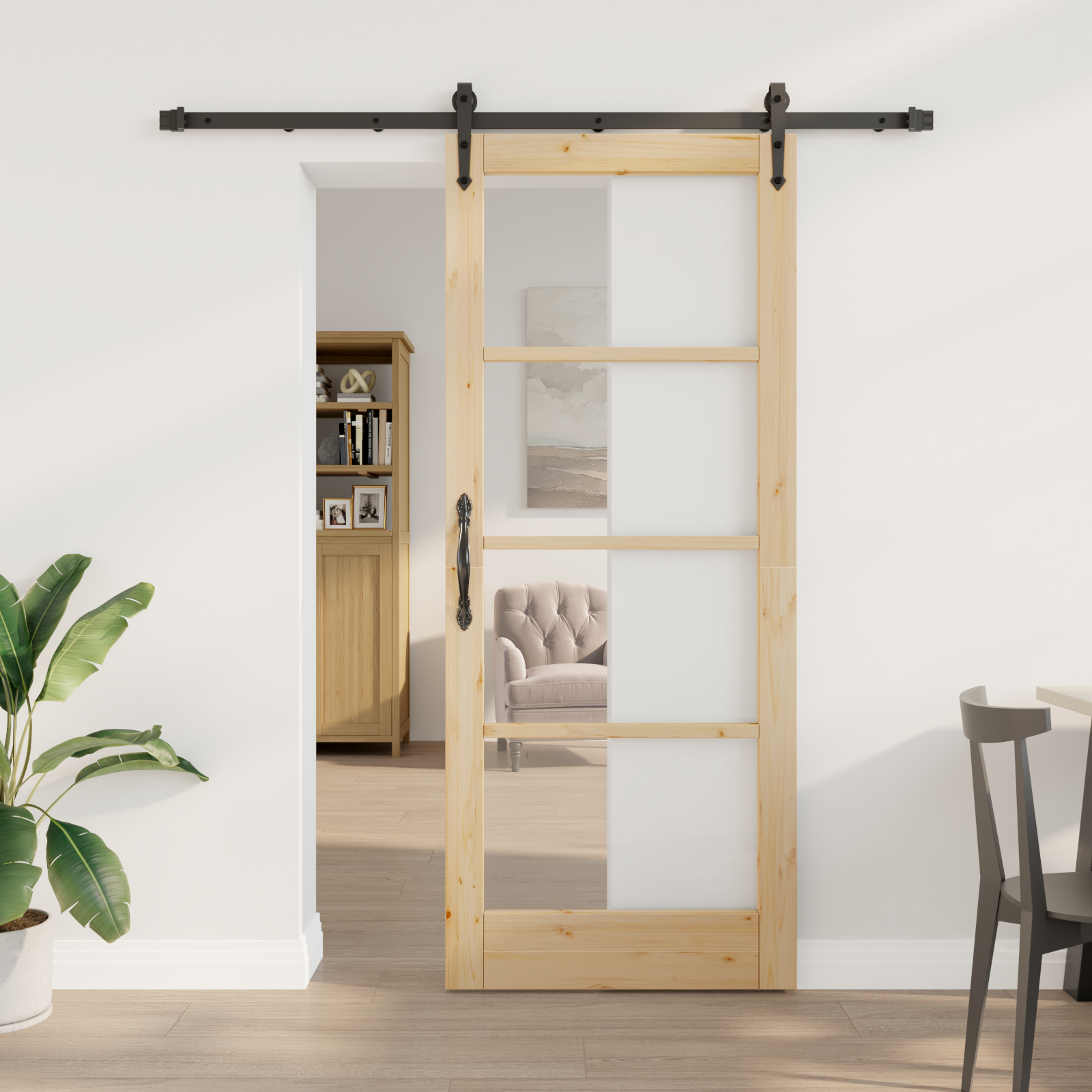 vidaXL Ușă glisantă Manual Maro 83 x 202 cm Lemn și metal vidaXL Ușă glisantă Manual Maro 83 x 202 cm Lemn și metal