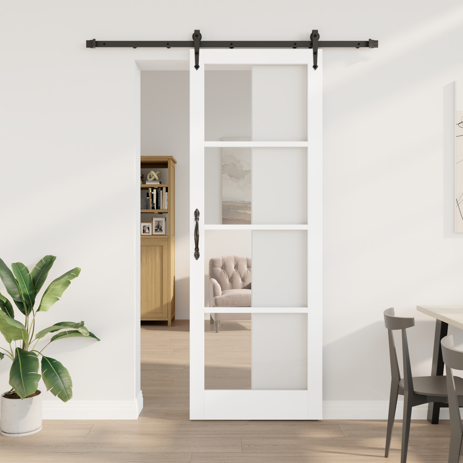 vidaXL Ușă glisantă Manual Alb 83 x 232 cm Lemn și metal vidaXL Ușă glisantă Manual Alb 83 x 232 cm Lemn și metal