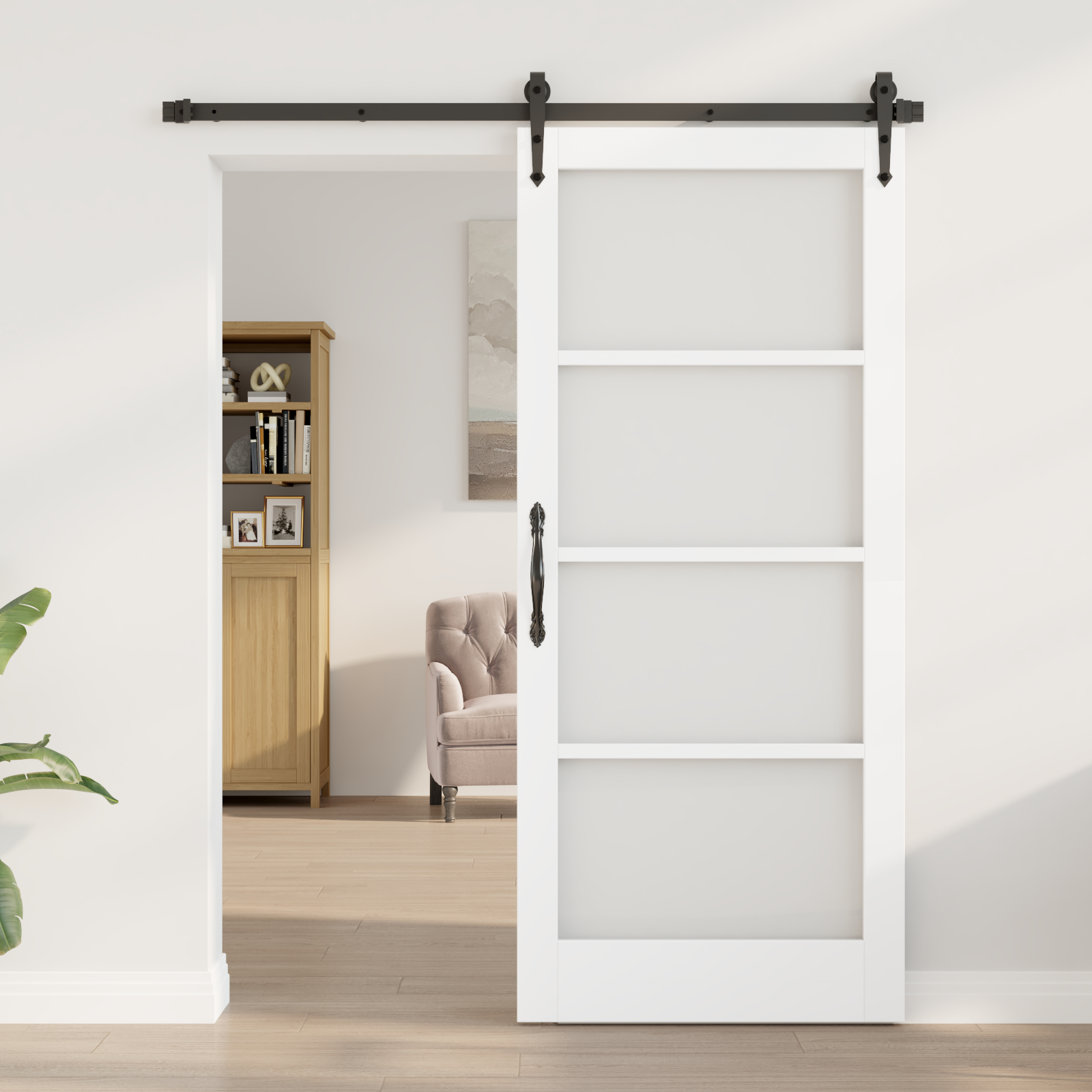 vidaXL Ușă glisantă Manual Alb 86 x 211 cm Lemn și metal vidaXL Ușă glisantă Manual Alb 86 x 211 cm Lemn și metal
