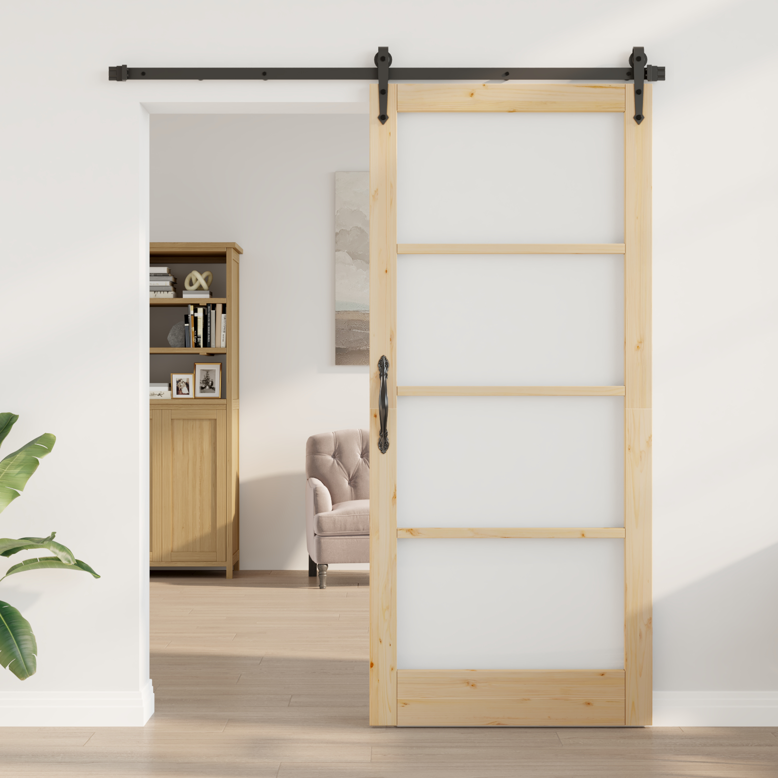 vidaXL Ușă glisantă Manual Maro 93 x 211 cm Lemn și metal