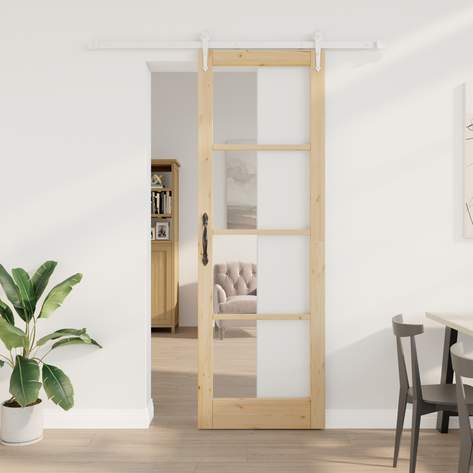 vidaXL Ușă glisantă Manual Maro 78 x 232 cm Lemn și metal vidaXL Ușă glisantă Manual Maro 78 x 232 cm Lemn și metal