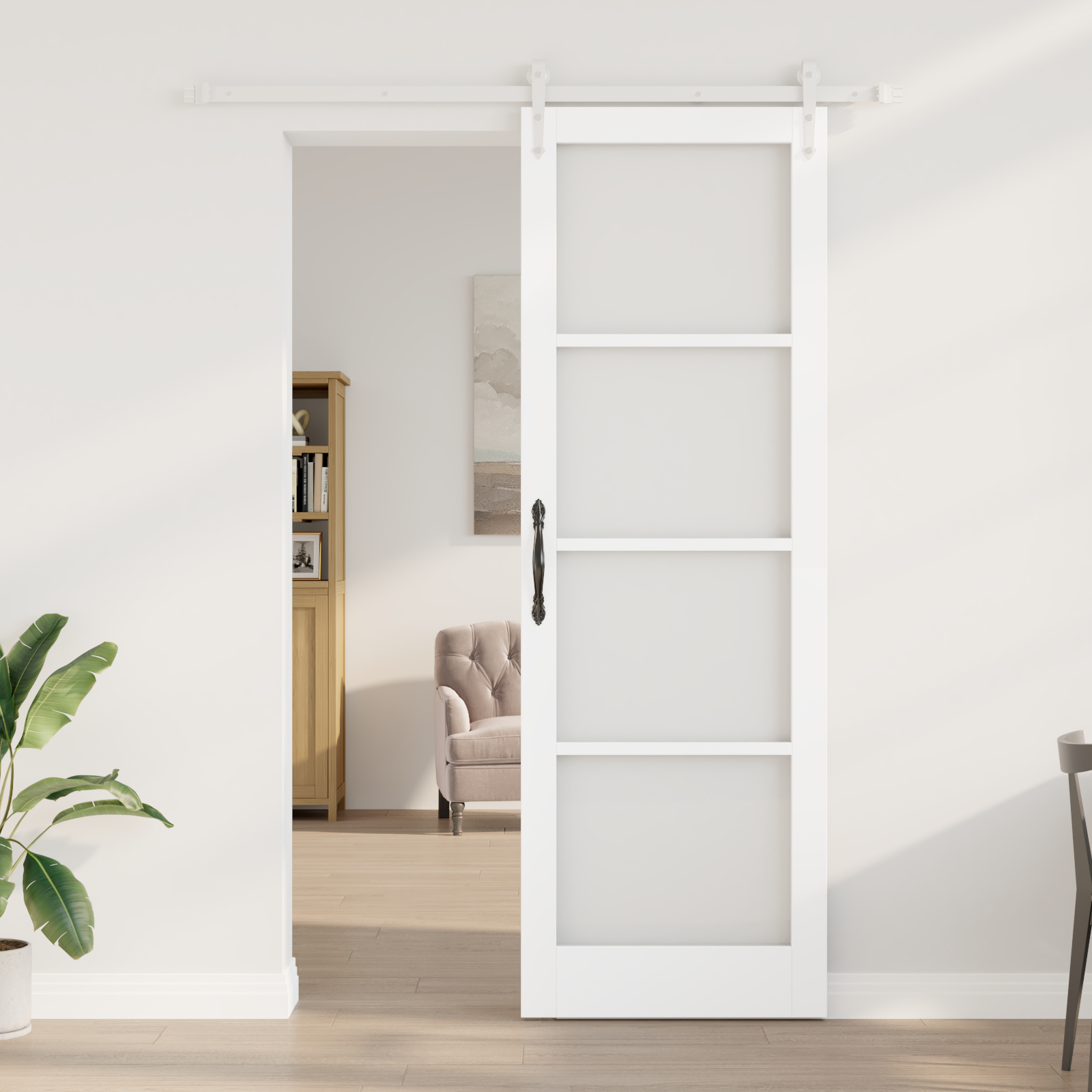 vidaXL Ușă glisantă Manual Alb 78 x 232 cm Lemn și metal vidaXL Ușă glisantă Manual Alb 78 x 232 cm Lemn și metal