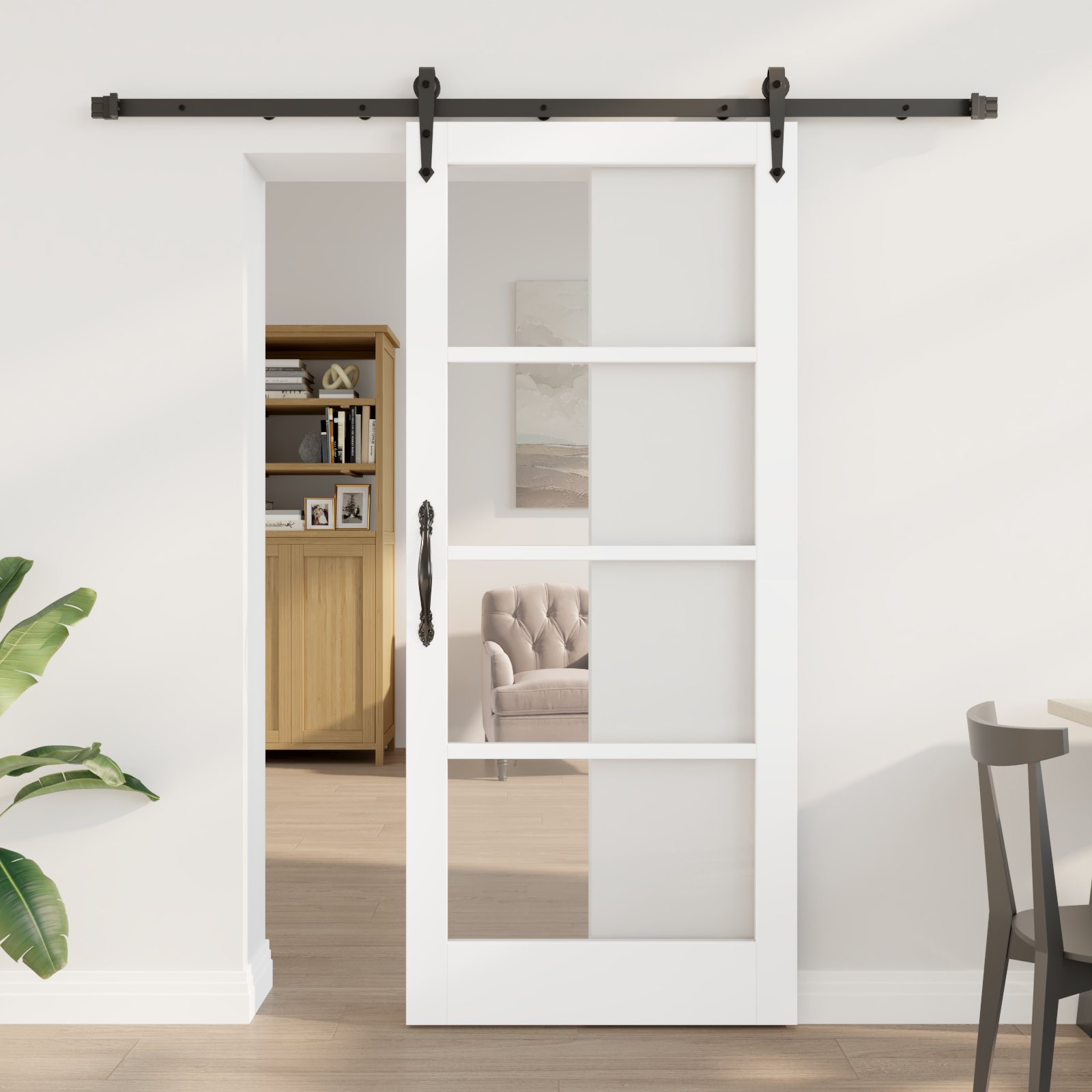 vidaXL Ușă glisantă Manual Alb 78 x 202 cm Lemn și metal vidaXL Ușă glisantă Manual Alb 78 x 202 cm Lemn și metal