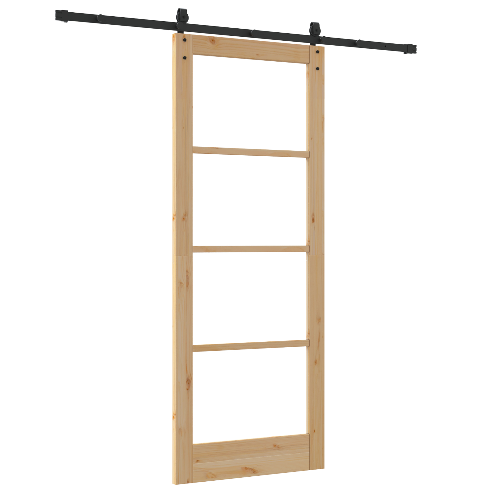 Set de ușă glisantă vidaXL cu fierărie 83x211 cm Lemn masiv Pin Set de ușă glisantă vidaXL cu fierărie 83x211 cm Lemn masiv Pin