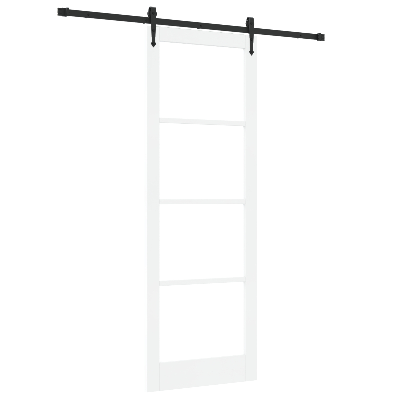 Set Ușă Glisantă vidaXL cu Accesorii Alb 83x232 cm Lemn Solid de Pin Set Ușă Glisantă vidaXL cu Accesorii Alb 83x232 cm Lemn Solid de Pin