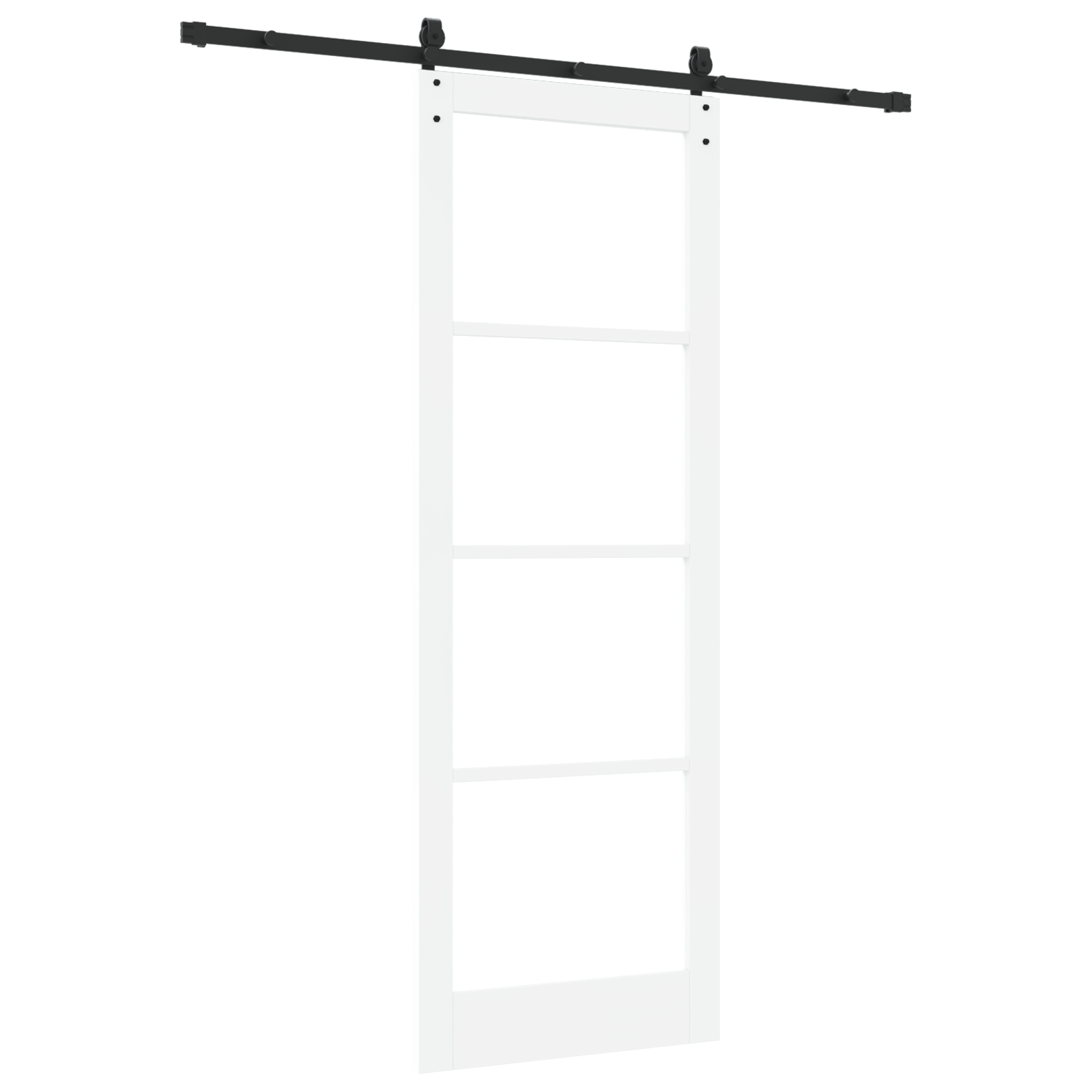Set Ușă Glisantă vidaXL cu Accesorii Alb 83x232 cm Lemn Solid de Pin Set Ușă Glisantă vidaXL cu Accesorii Alb 83x232 cm Lemn Solid de Pin