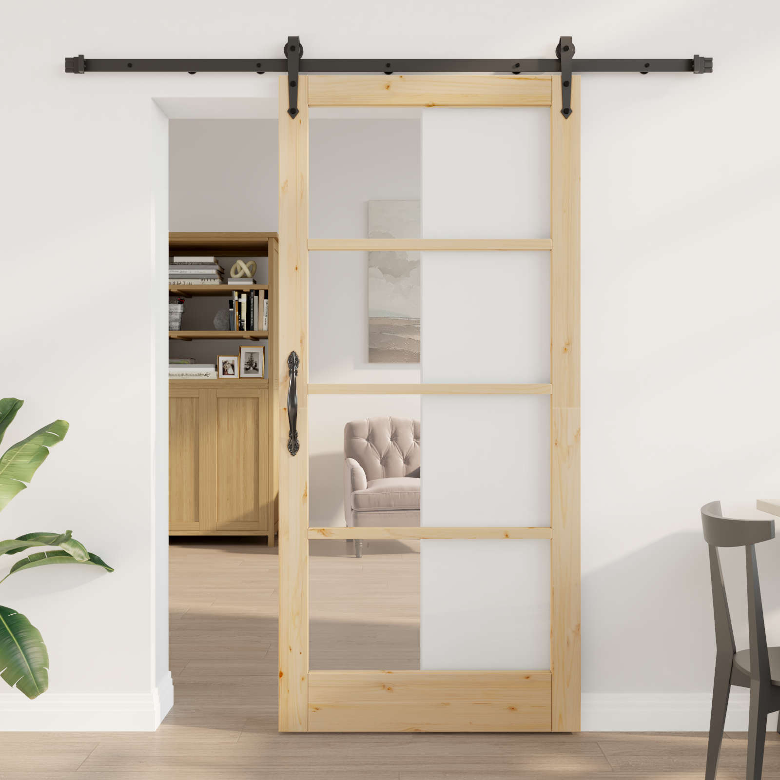 Set Ușă Glisantă vidaXL cu Hardware 93x202 cm Lemn Masiv de Pin Set Ușă Glisantă vidaXL cu Hardware 93x202 cm Lemn Masiv de Pin