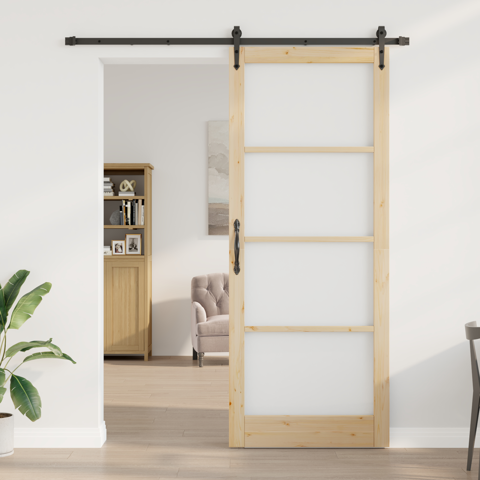 vidaXL Ușă glisantă Manual Maro 93 x 232 cm Lemn și metal