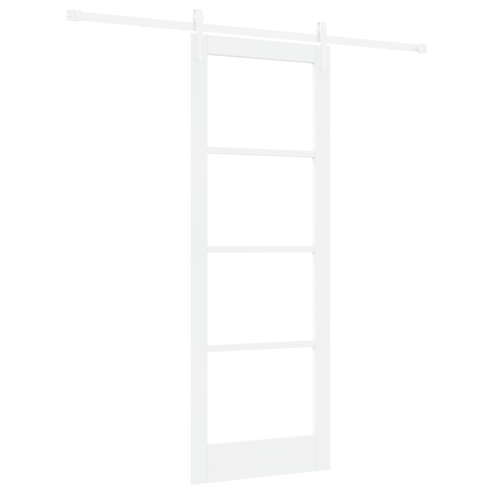 Set ușă glisantă vidaXL cu set de hardware alb 78x211 cm din lemn de pin