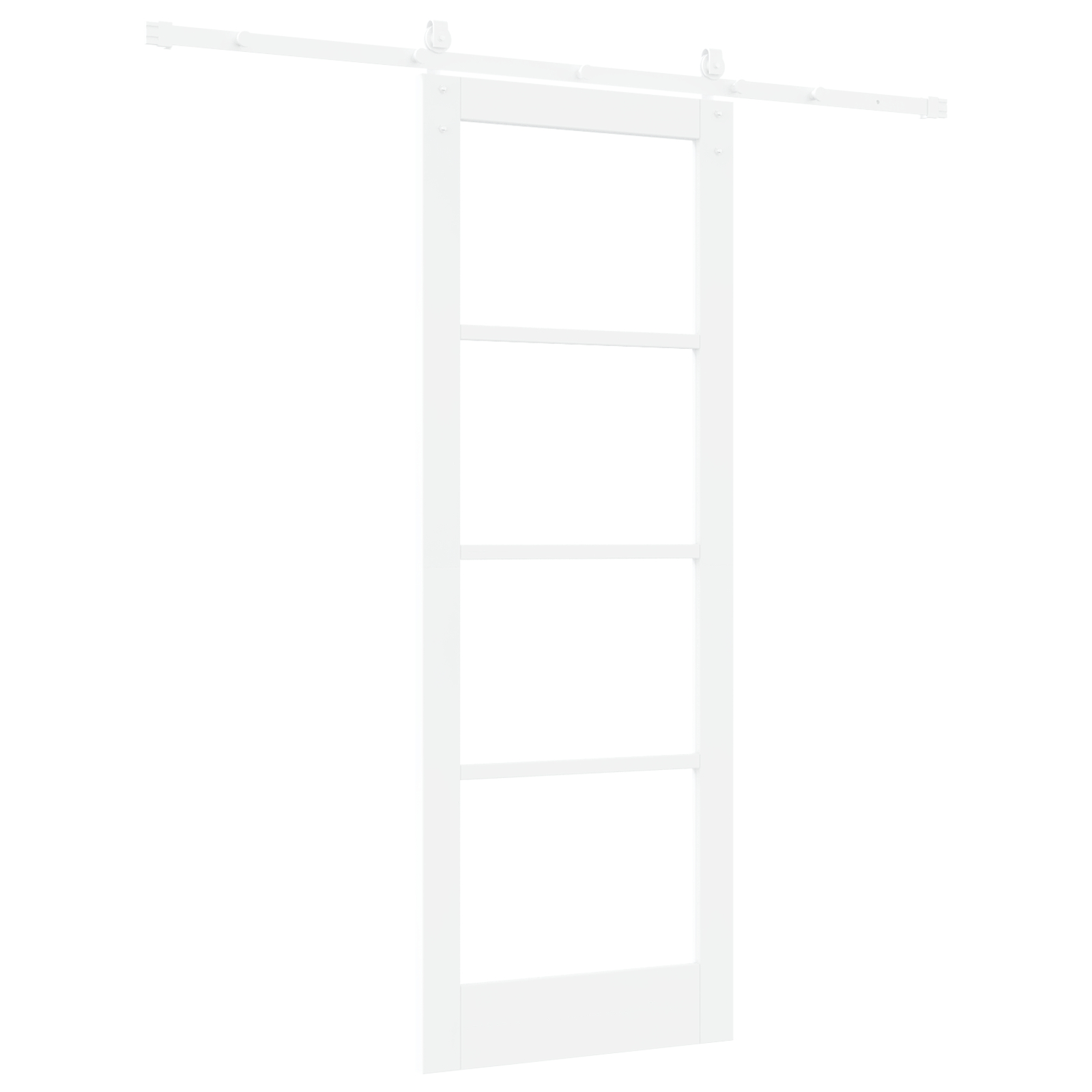 Set ușă glisantă vidaXL cu set de hardware alb 78x211 cm din lemn de pin