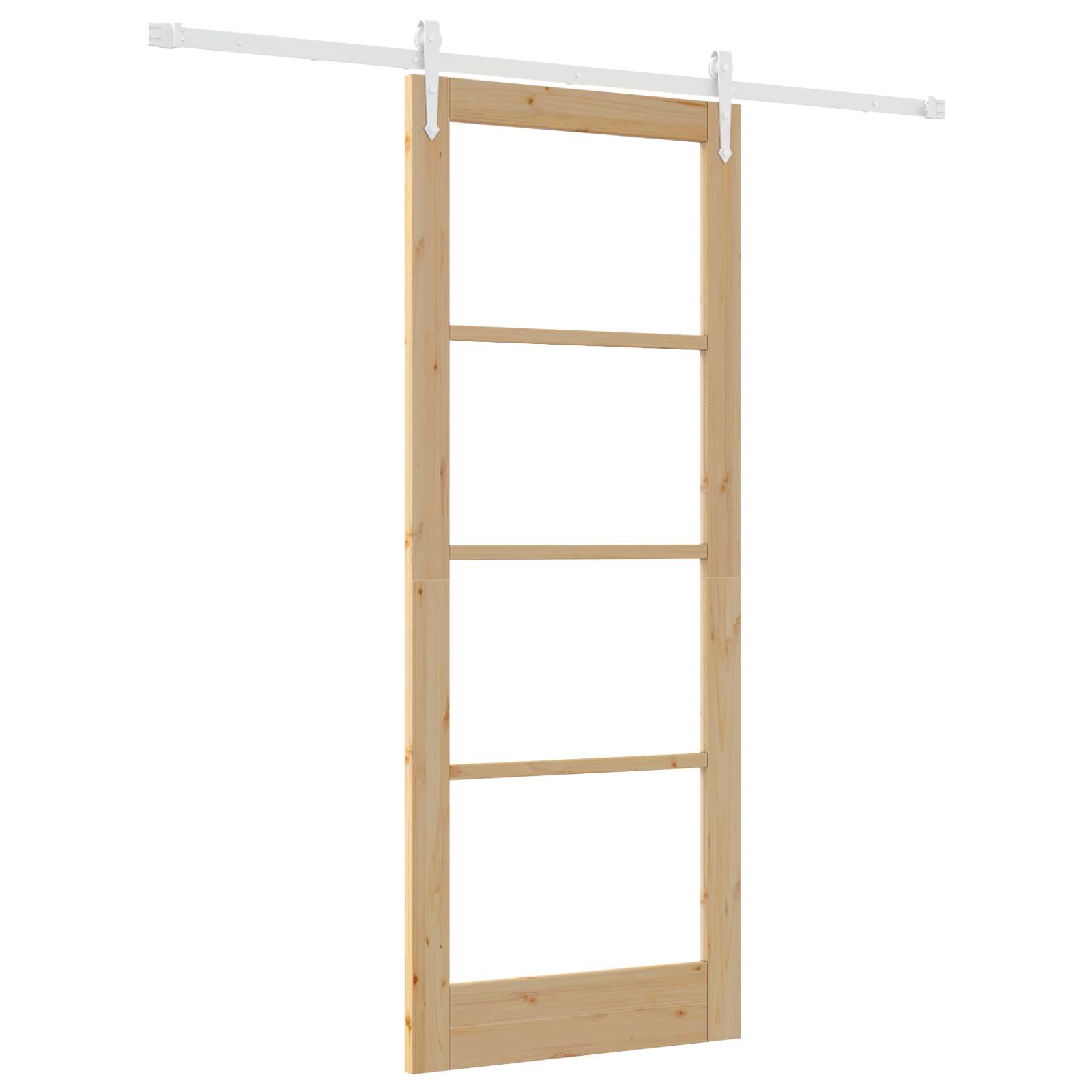 Set ușă glisantă vidaXL cu hardware 83x211 cm din lemn masiv de pin