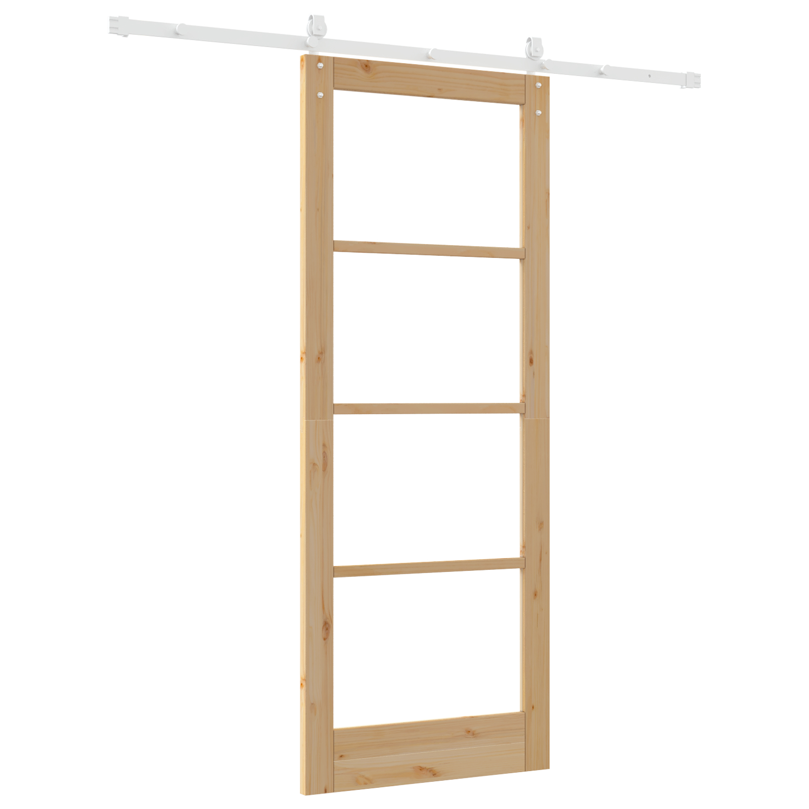 Set ușă glisantă vidaXL cu hardware 83x211 cm din lemn masiv de pin