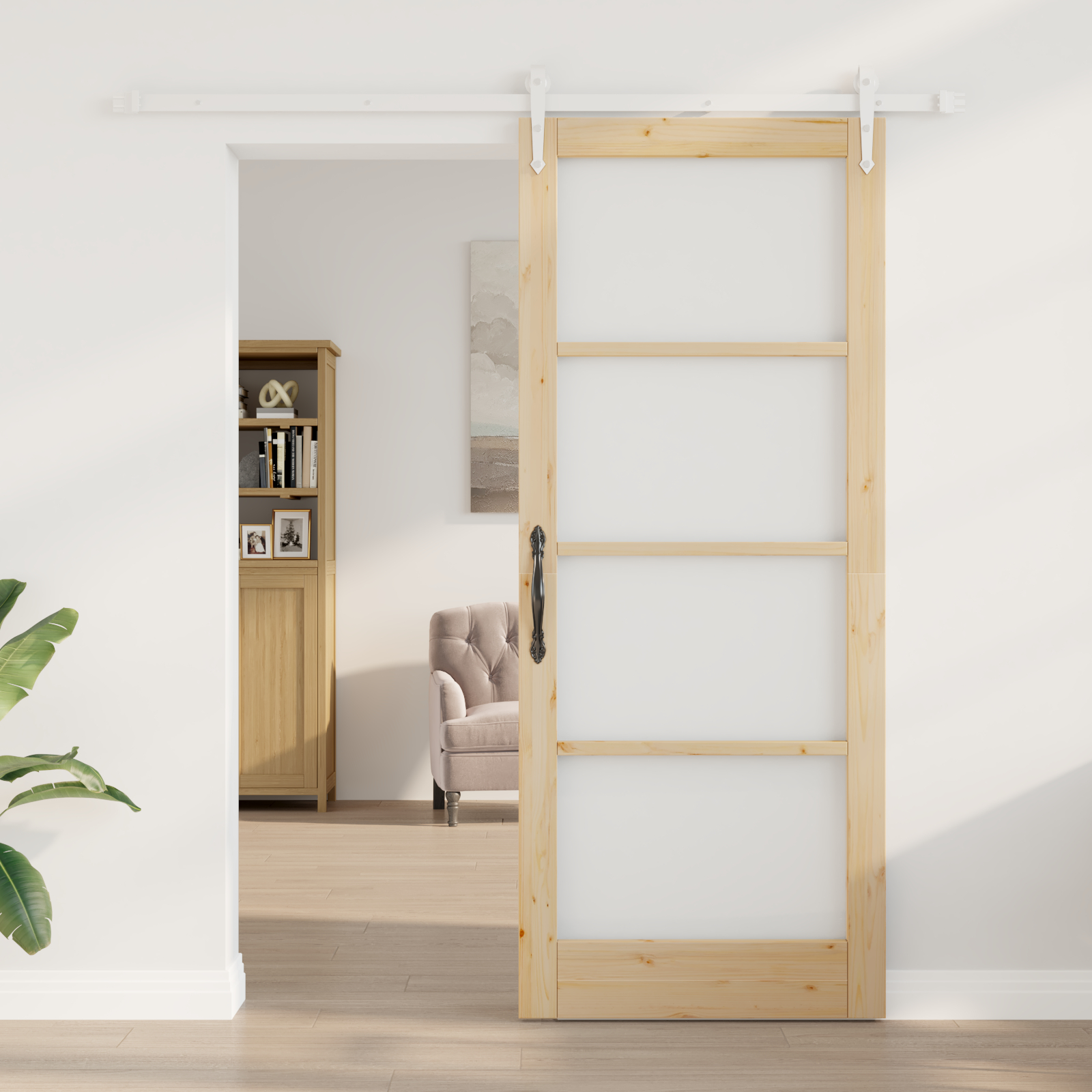 Set Ușă Glisantă vidaXL cu Set de Hardware 86x211 cm Lemn Masiv Pini Set Ușă Glisantă vidaXL cu Set de Hardware 86x211 cm Lemn Masiv Pini