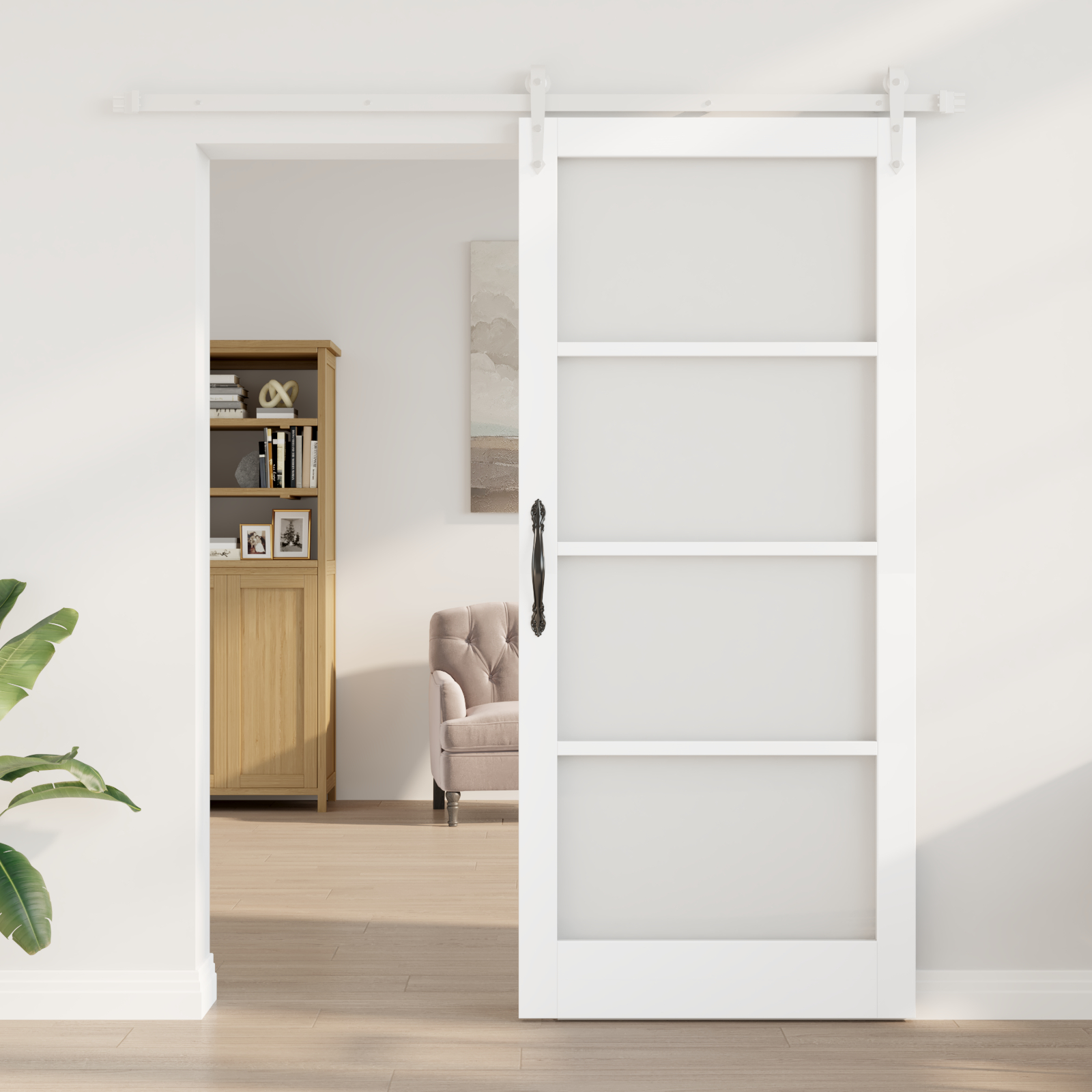 Set Ușă Glisantă vidaXL cu Fierărie Alb 93x211 cm Lemn Masiv Pin Set Ușă Glisantă vidaXL cu Fierărie Alb 93x211 cm Lemn Masiv Pin