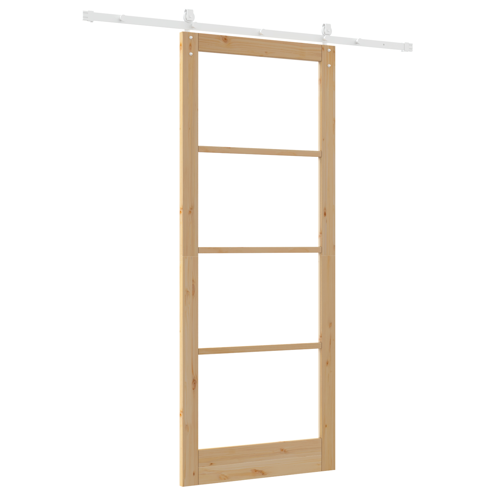 Set Ușă Glisantă vidaXL cu Kit de Feronerie 93x232 cm Lemn Masiv Pin