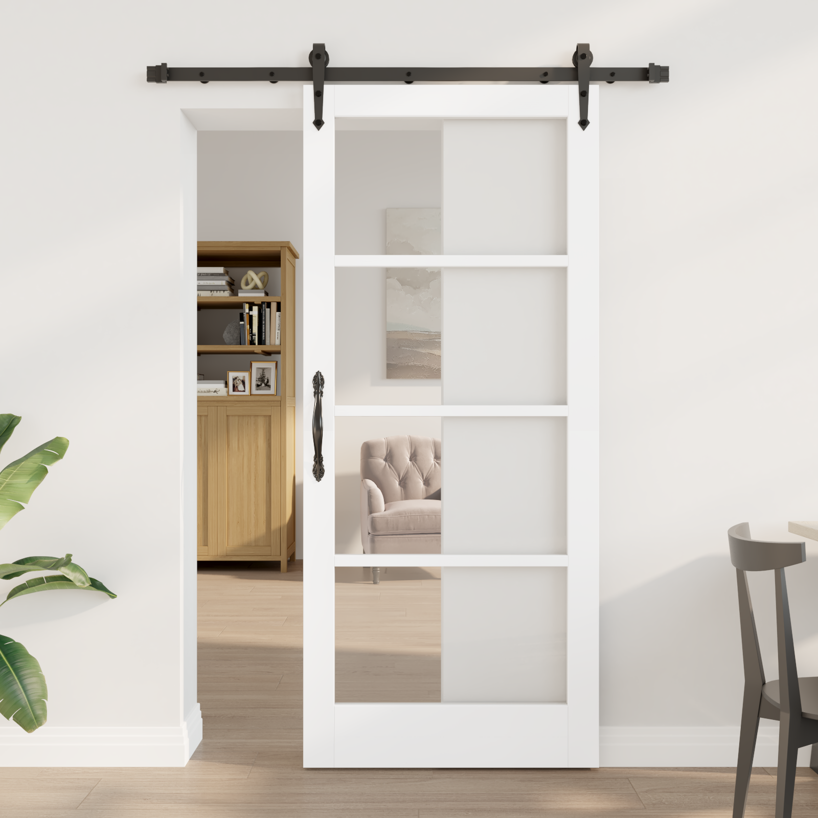 vidaXL Ușă glisantă Manual ORKDAL Alb 86 x 198.5 cm Lemn și metal vidaXL Ușă glisantă Manual ORKDAL Alb 86 x 198.5 cm Lemn și metal