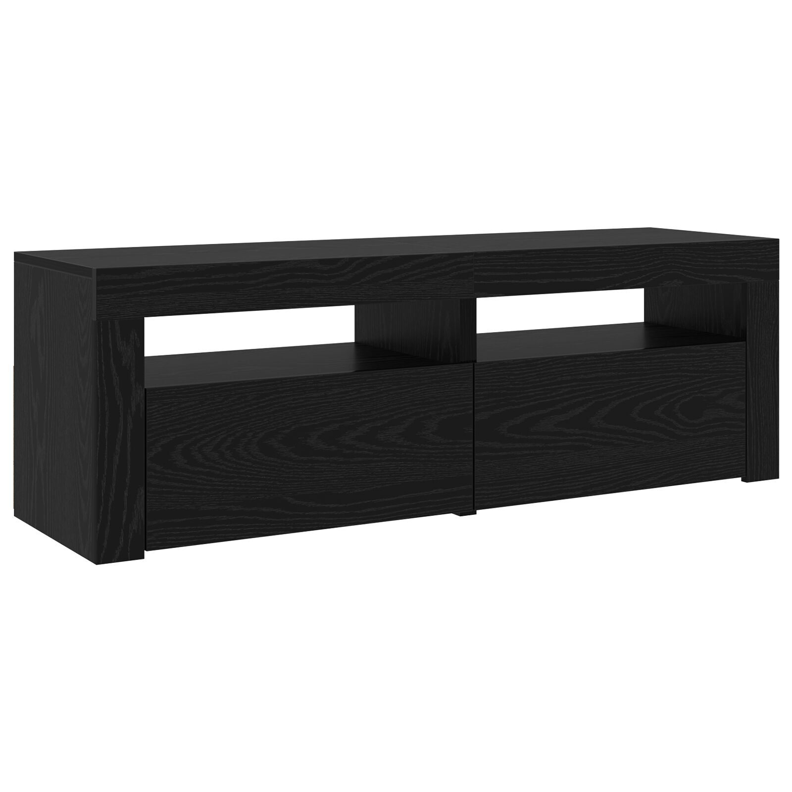 vidaXL Cabinete TV 2 buc cu lumini LED din stejar negru și lemn ingineresc
