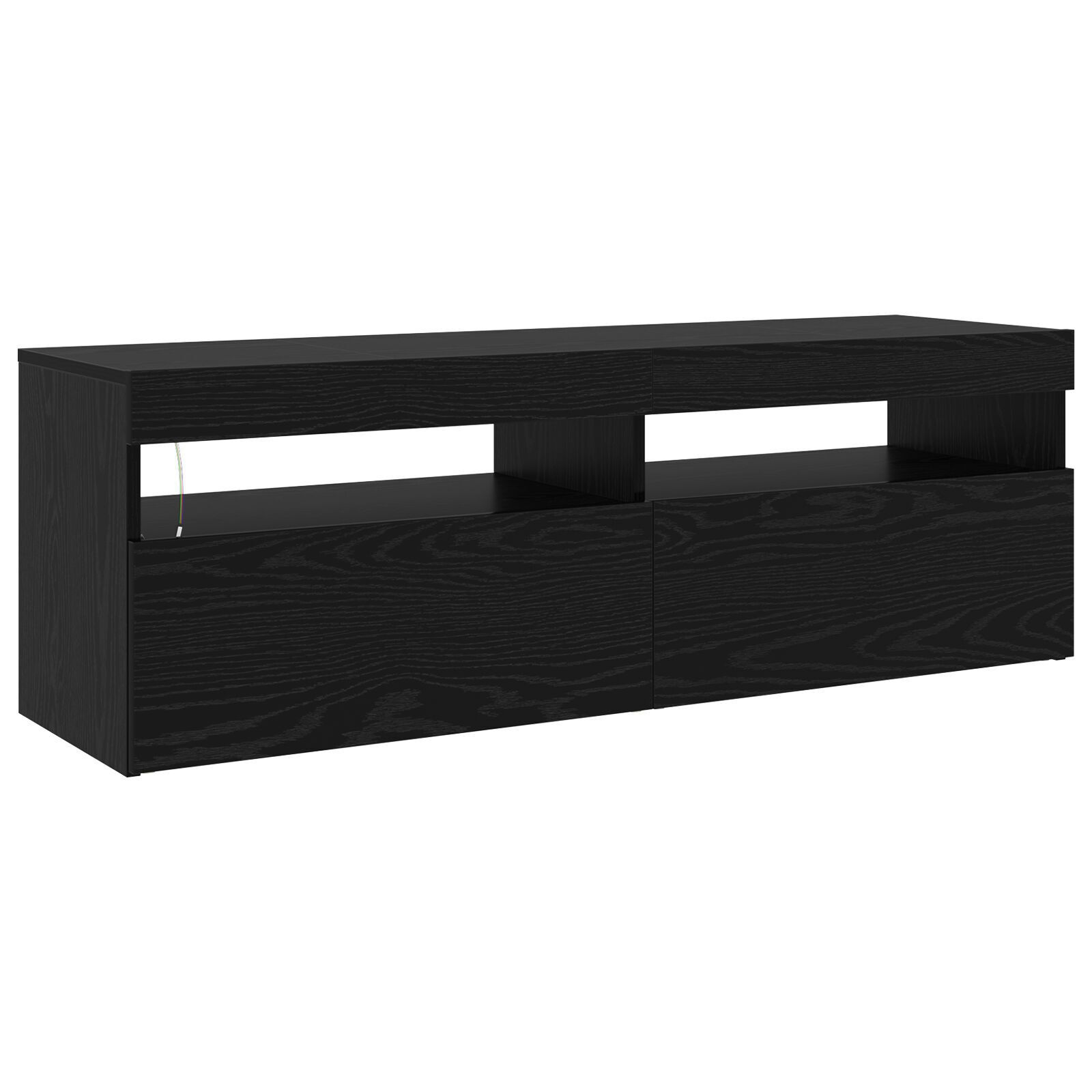 vidaXL Cabinete TV 2 buc cu lumini LED din stejar negru și lemn ingineresc