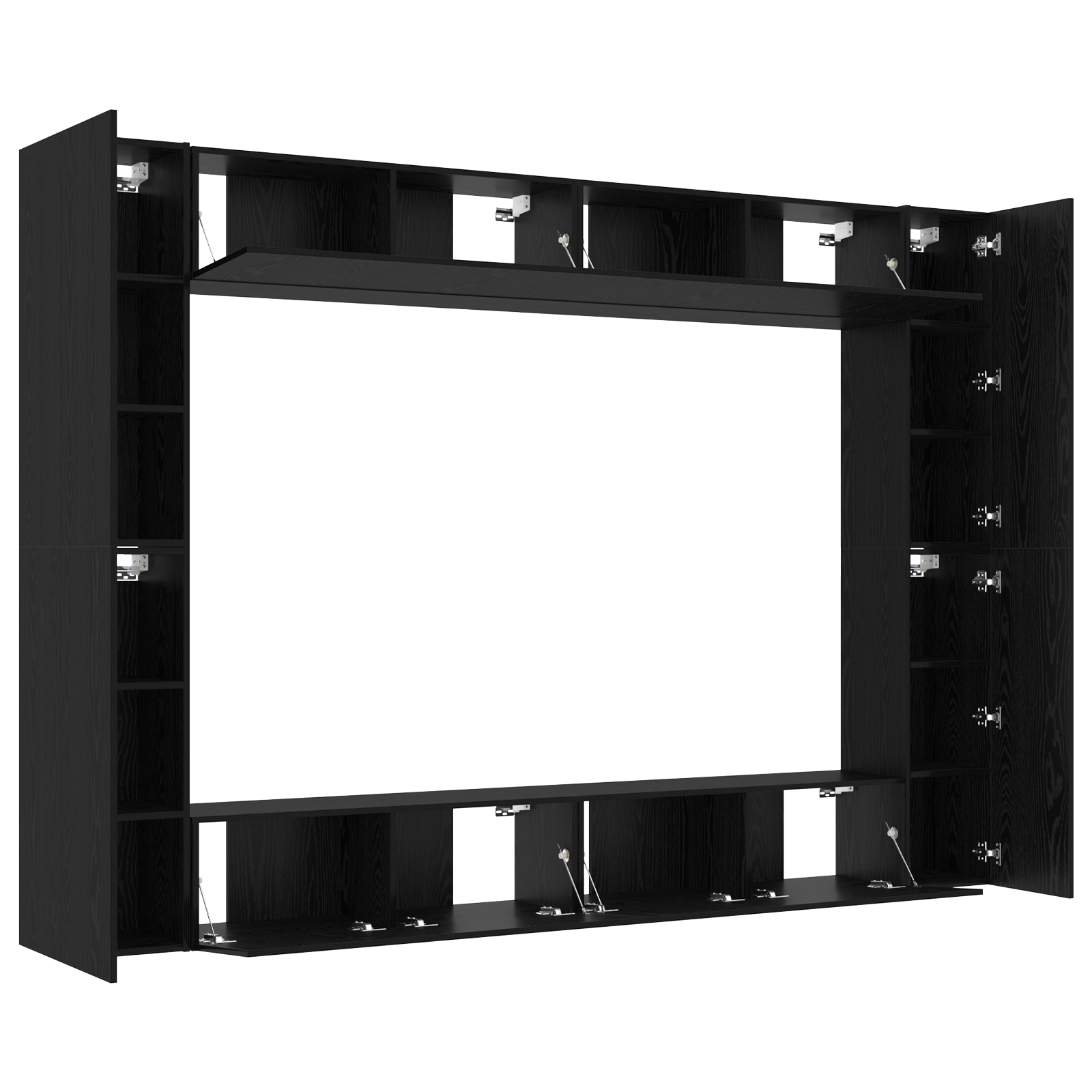 vidaXL Set comodă TV 8 pcs Stejar negru 100 x 30 x 30 cm Lemn compozit vidaXL Set comodă TV 8 pcs Stejar negru 100 x 30 x 30 cm Lemn compozit